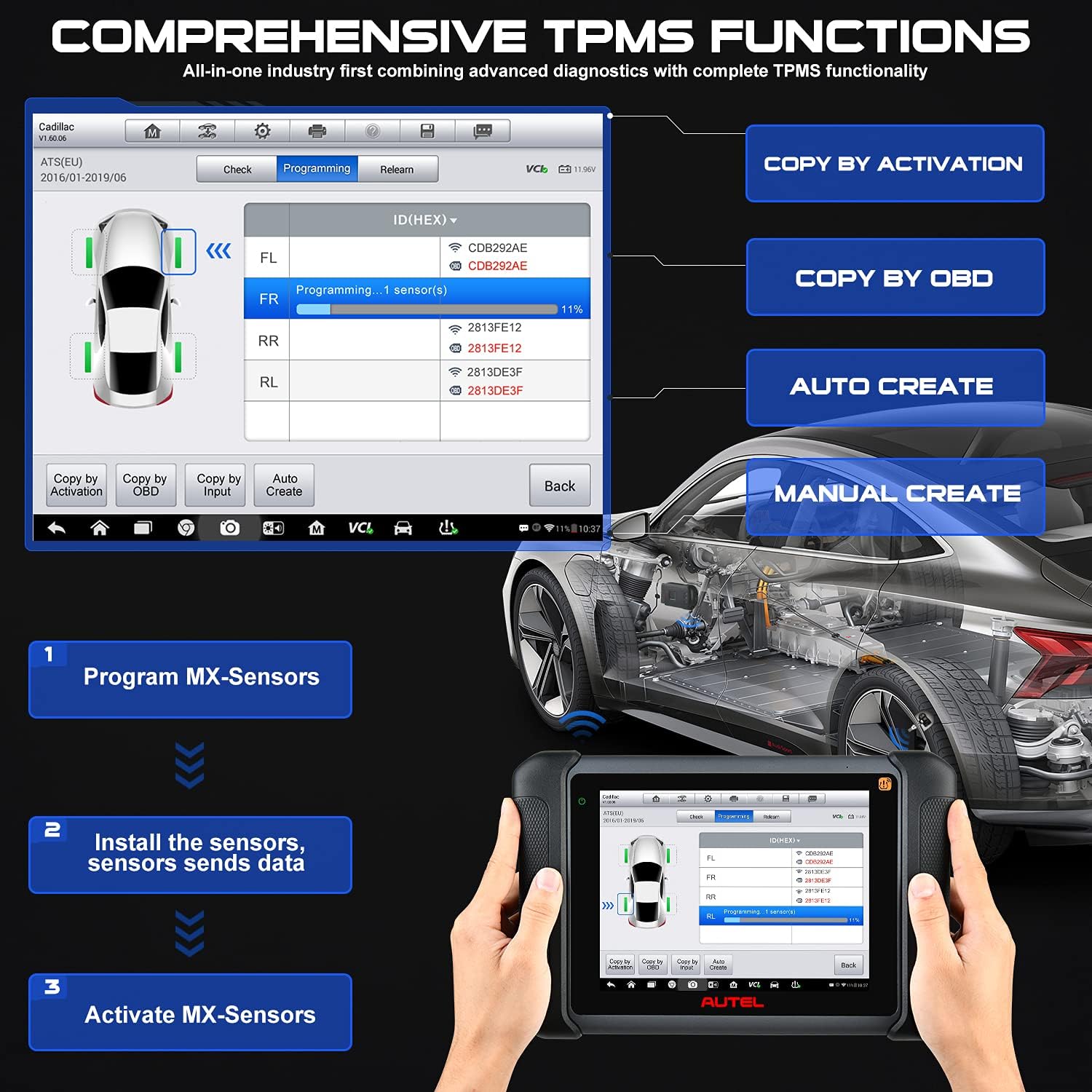 Autel Scanner MaxiSys MS906TS Diagnostic Scan Tool, 2022 Upgraded of MK906BT MS906BT MP808TS MS906 TS608 with Complete TPMS Functions, ECU Coding, Bi-Directional Control, All Systems & 31 Services