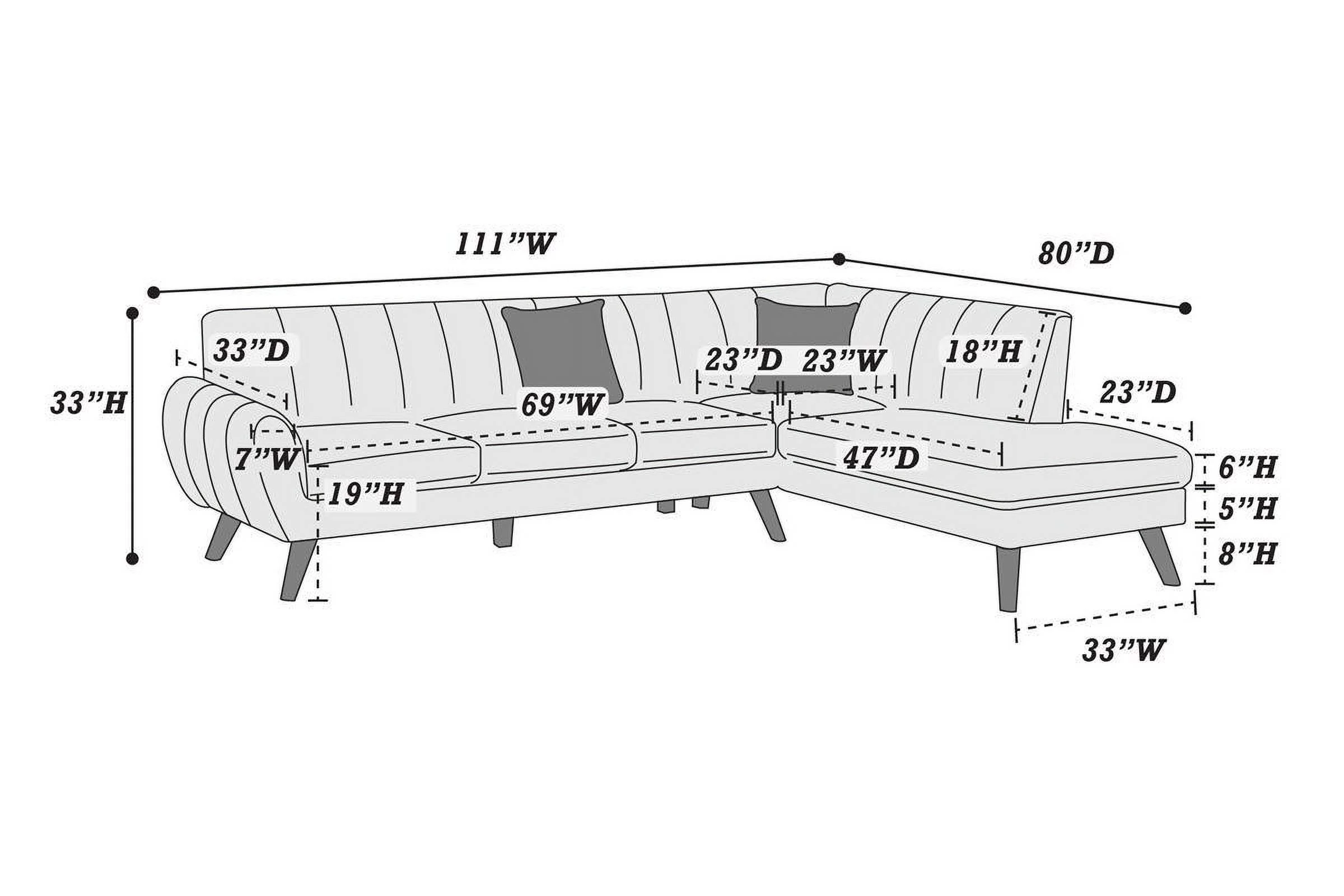 2-Piece Sectional Set with Chaise and Sofa - Elevate Your Living Space