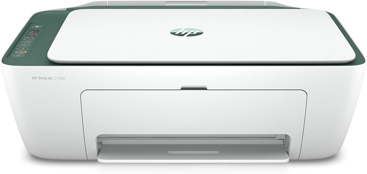 HP DeskJet 27 22 Wireless Bluetooth Color Inkjet All-in-One Printer for Home Office, Sequoia - Print Scan Copy - 1200 x 1200 dpi, Icon LCD Display, Dual-Band WiFi, Hi-Speed USB 2.0, Instant Ink Ready