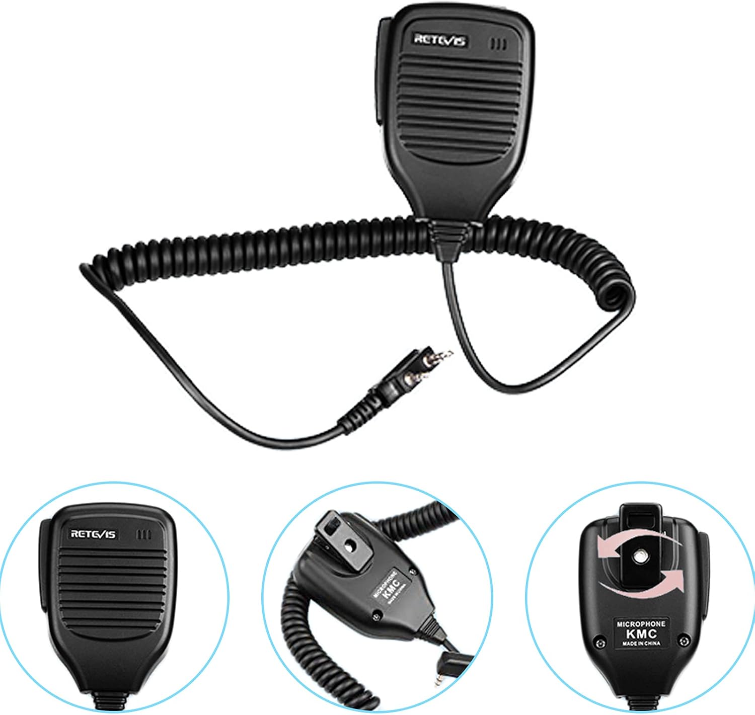 Retevis RA85 GMRS Radio Handheld, 5W Two Way Radio Long Range Rechargeable, Walkie Talkies with Speak Mic, NOAA,USB-C, for Road Trip, Off Road, Survival(2 Pack) Pack of 2