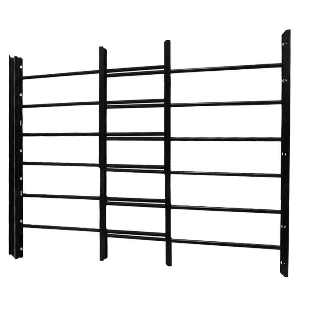 Unique Home Designs Adjustable 23-1/4 in. to 42-1/2 in. Horizontal Hinged Black Window Security Guard - Shop Hardware Tools Online Store