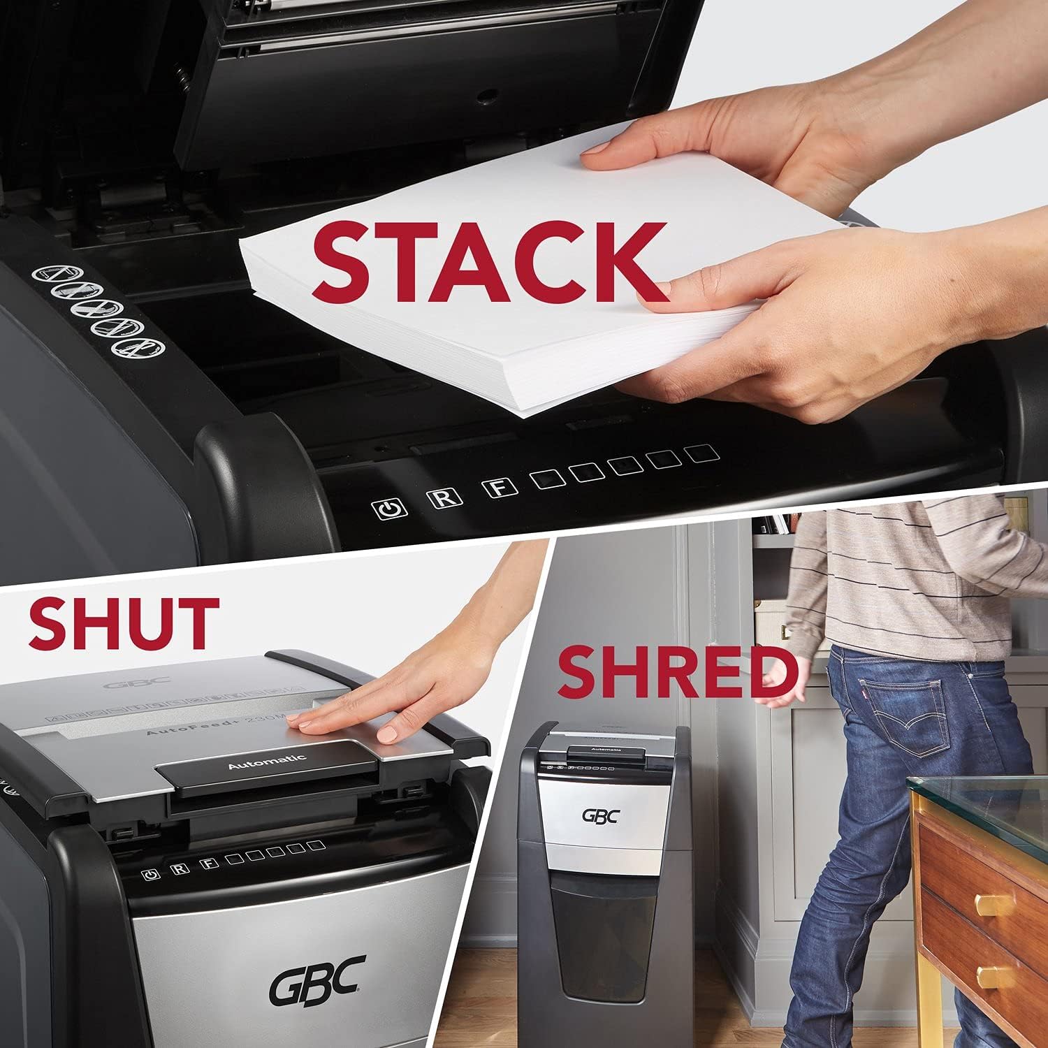 GBC Paper Shredder, Auto Feed+, 230 Sheet Capacity, Micro-Cut, Small Office Shredder, 230M (WSM1757607)