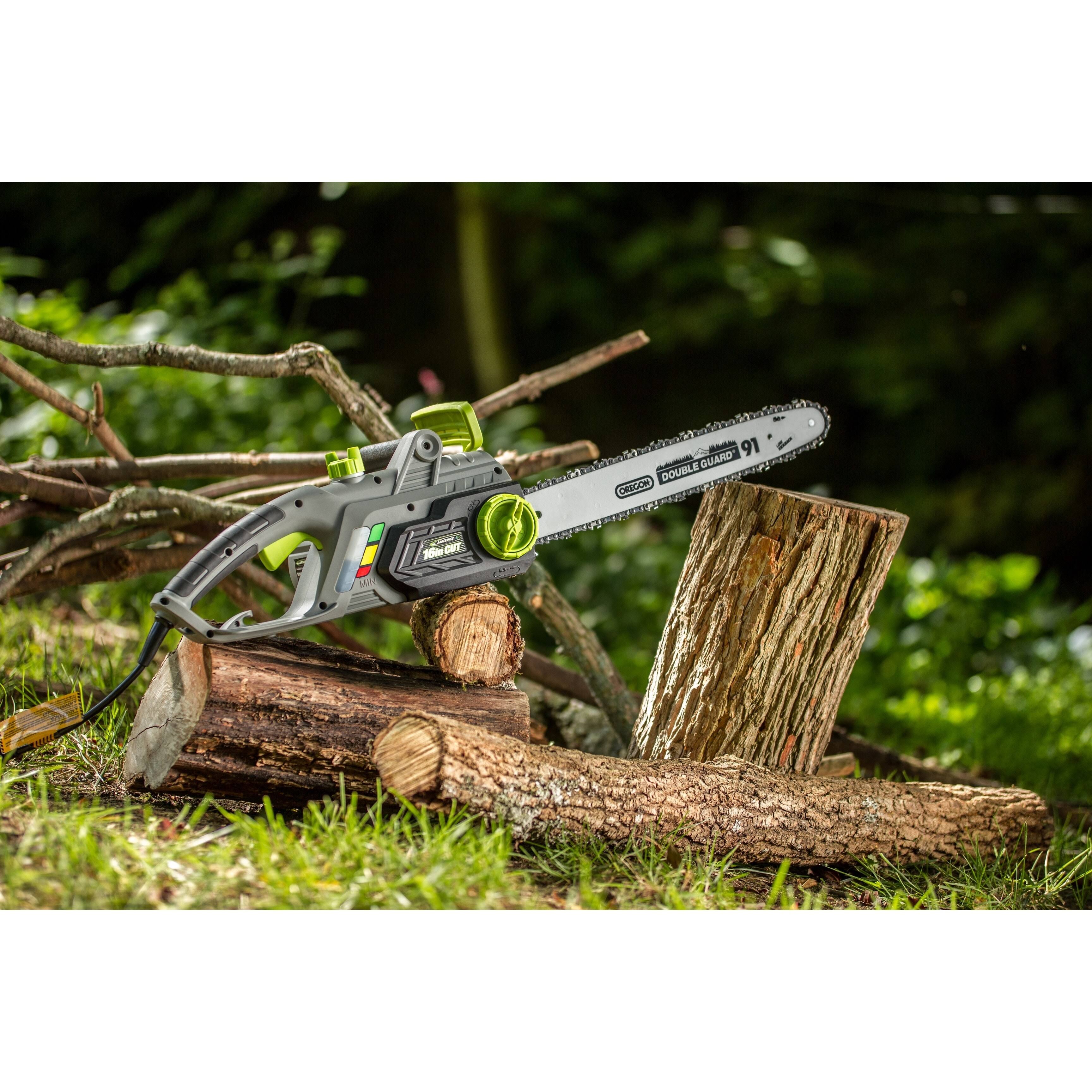 Earthwise Cs33016 Electric Chain Saw, 16-Inch, 12-Amp Corded, Green
