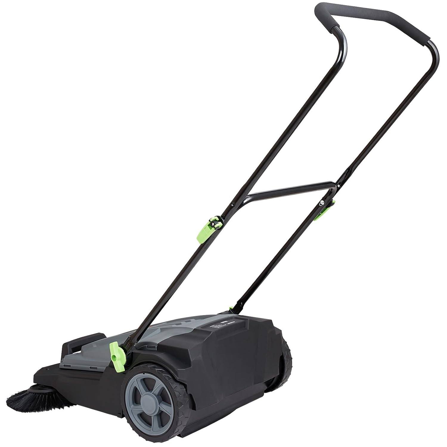 VEVOR Walk-Behind Hand Push Floor Sweeper, 25.6" Sweeping Width Floor Sweeper Manual Non-Electric, 5-Gallon Waste Container, Angle & Height Adjustable Folding Handle for Walkway, Yard, Garage, Patio