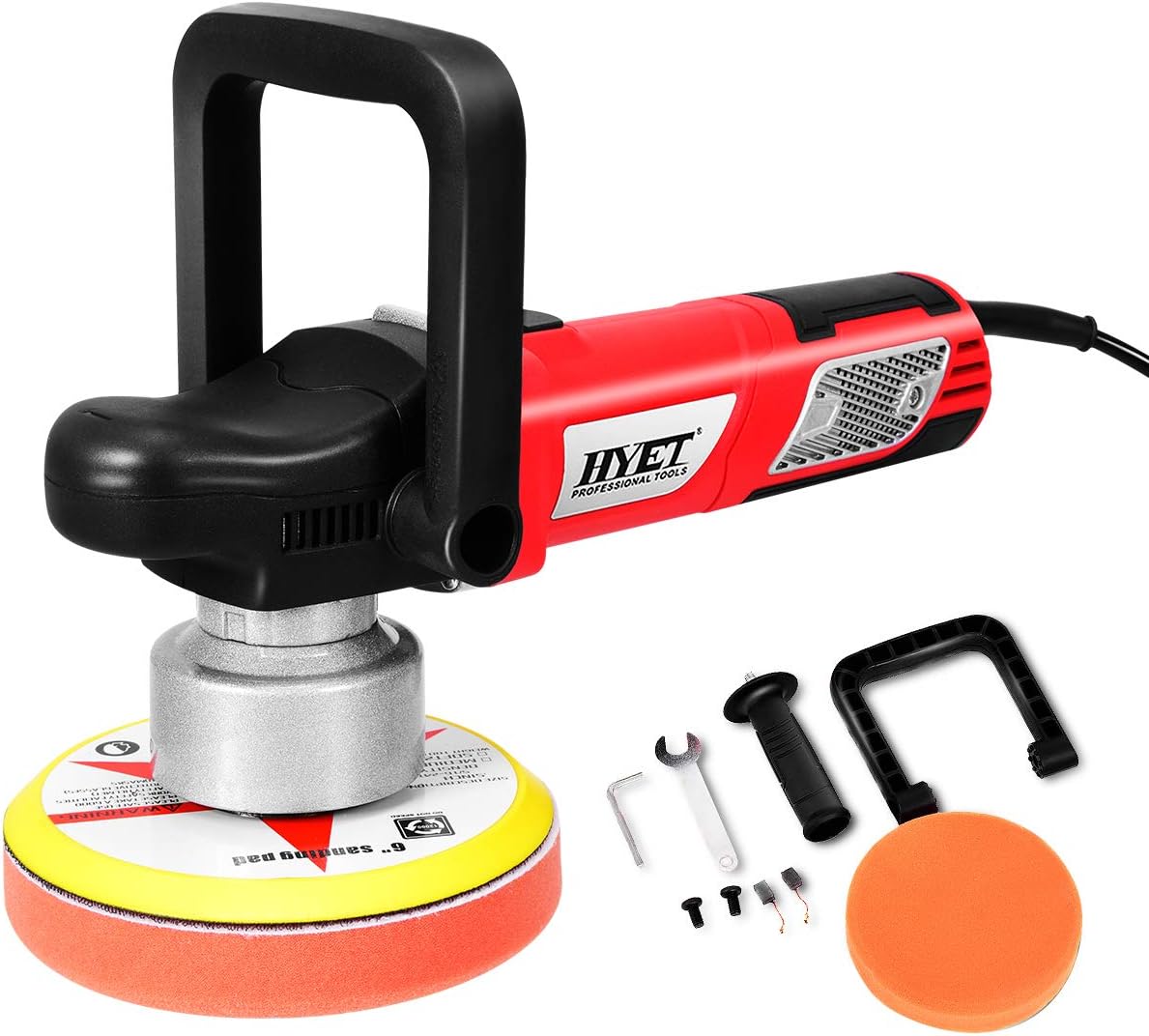 Power Tools Random Orbital Polisher Electrical Sander Variable Speed Dual-Action Grinder Buffer Kit For Auto Detail (6 inch)