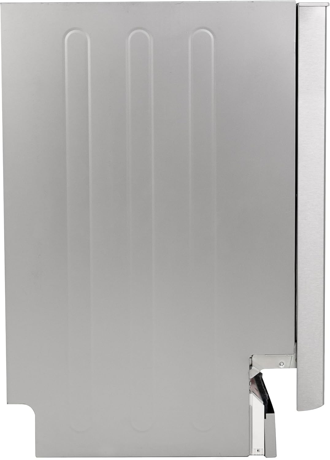 West Bend Dishwasher 18-Inch Built In with 3 Wash Options and 6 Automatic Cycles, Stainless Steel Construction with Electronic Control LED Display, Low Noise Rating, 53 dB, Metallic