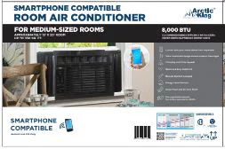 Arctic King 8,000 BTU 115V Smart Window Air Conditioner, Black, WWK08CW91E-B