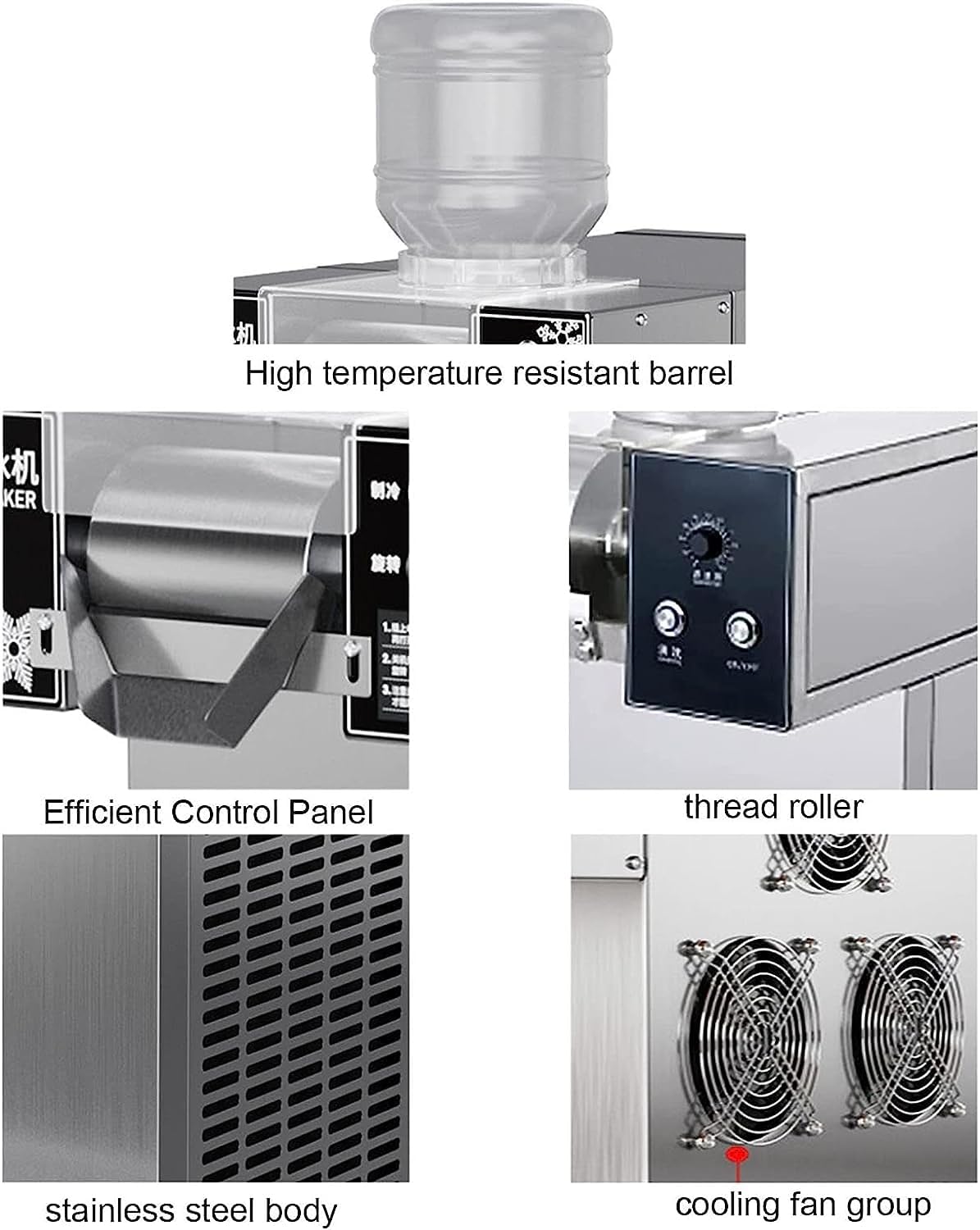 Snow Cone Machine, Snow Cone Maker with 130-350 Lbs/24H, Frozen Drink Machine with Temperature Preservation, ICEE Machine/Shaved Ice Machine for Supermarkets, Cafes, Restaurants, Bars
