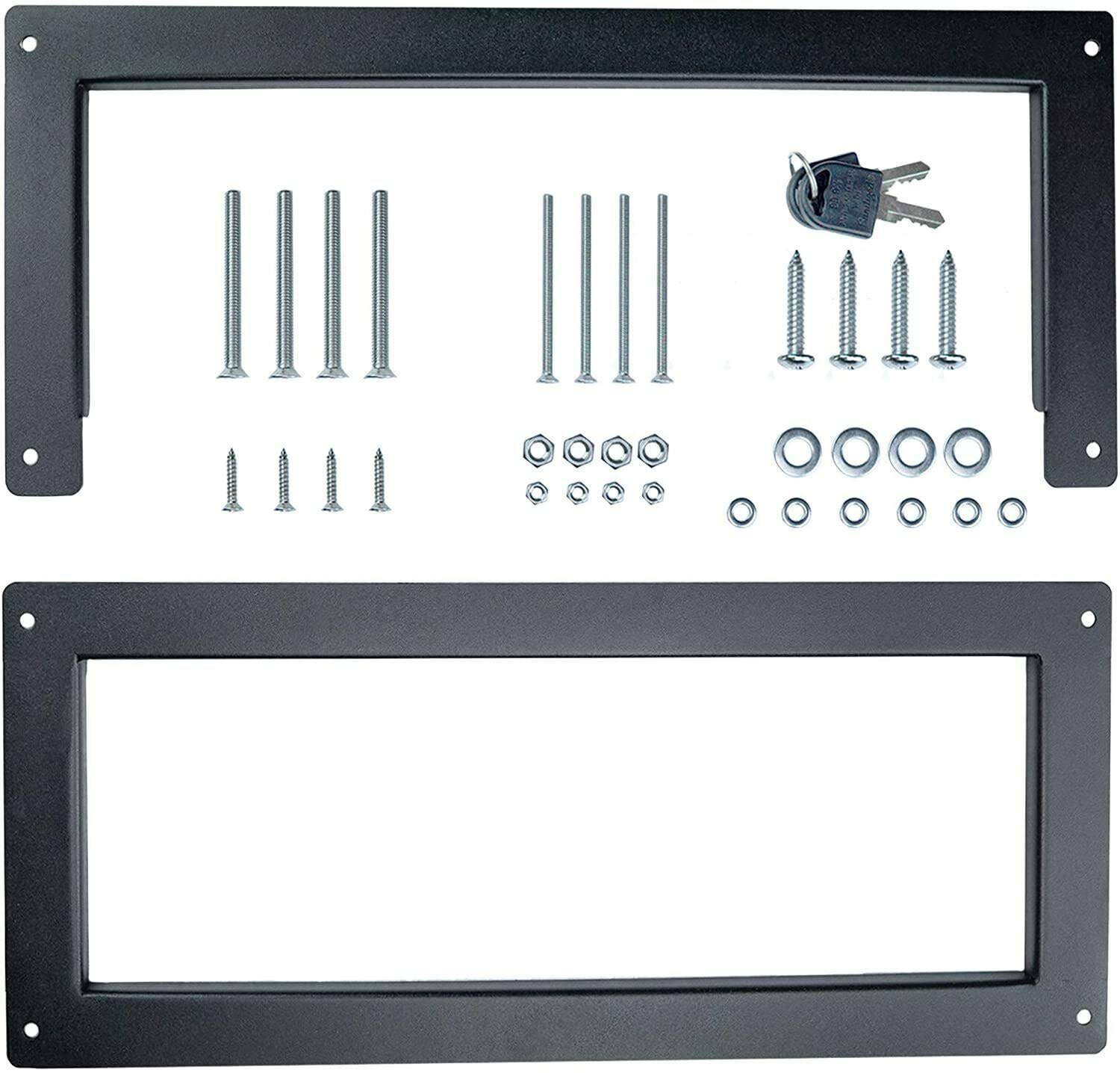 Door Drop Box Mail Slot | Through Door Installation | Locking Steel Cabinet Blk