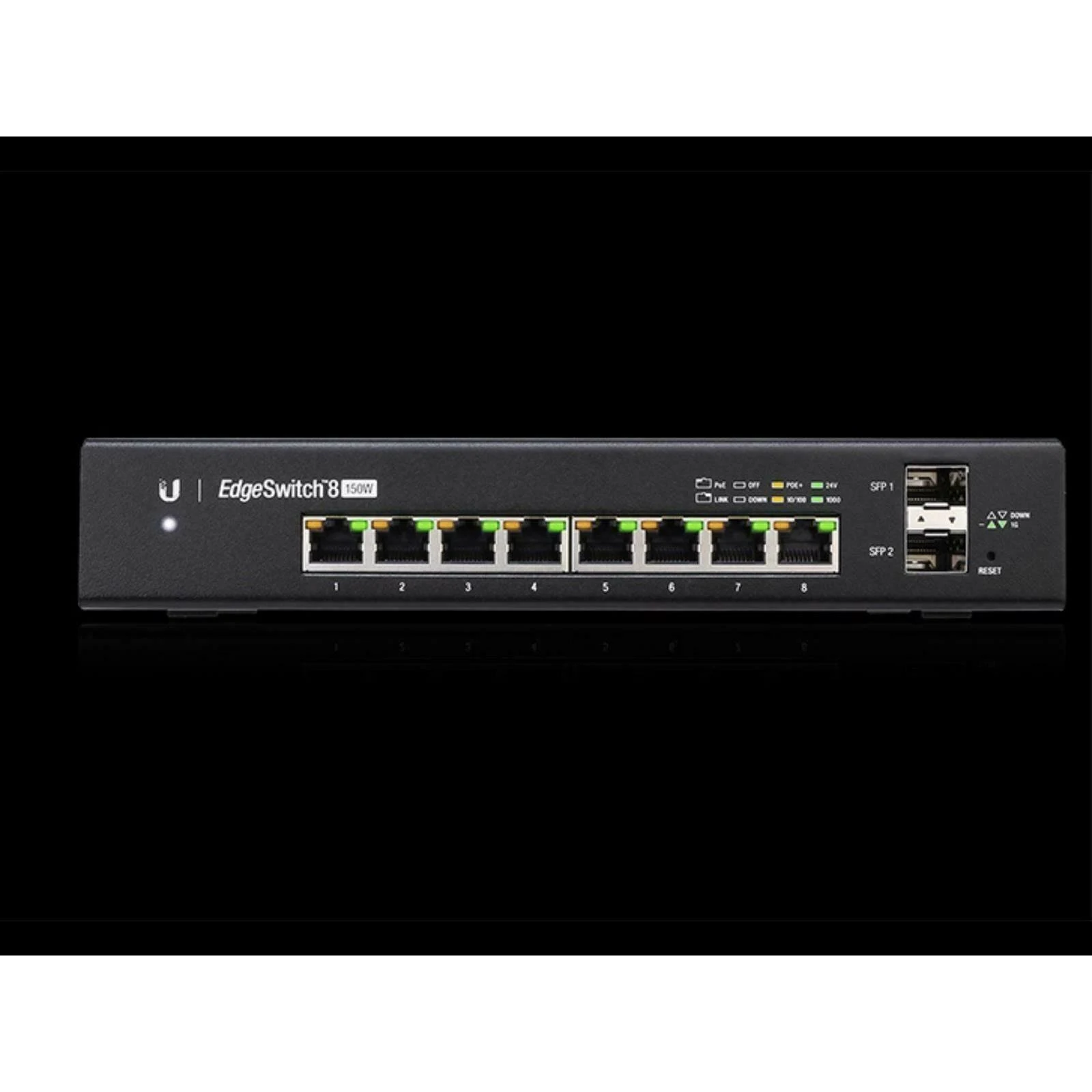 Ubiquiti EdgeSwitch 8 Managed L3 Switch - 8 PoE+ Ethernet Ports u0026 2 Gigabit SFP Ports
