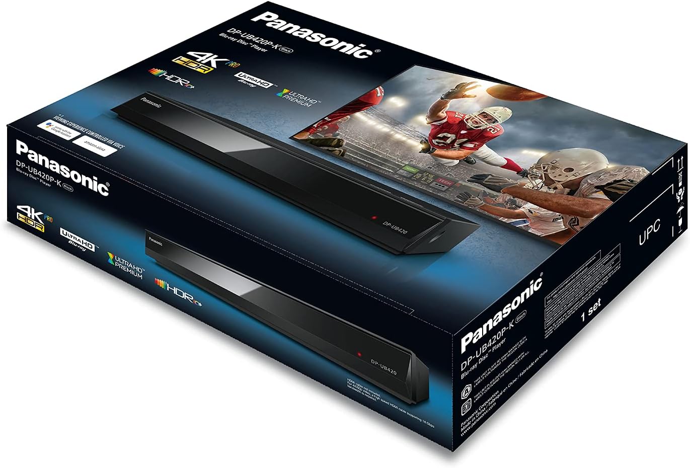 Panasonic Streaming 4K Blu Ray Player, Ultra HD Premium Video Playback with Hi-Res Audio, Voice Assist - DP-UB420-K (Black)