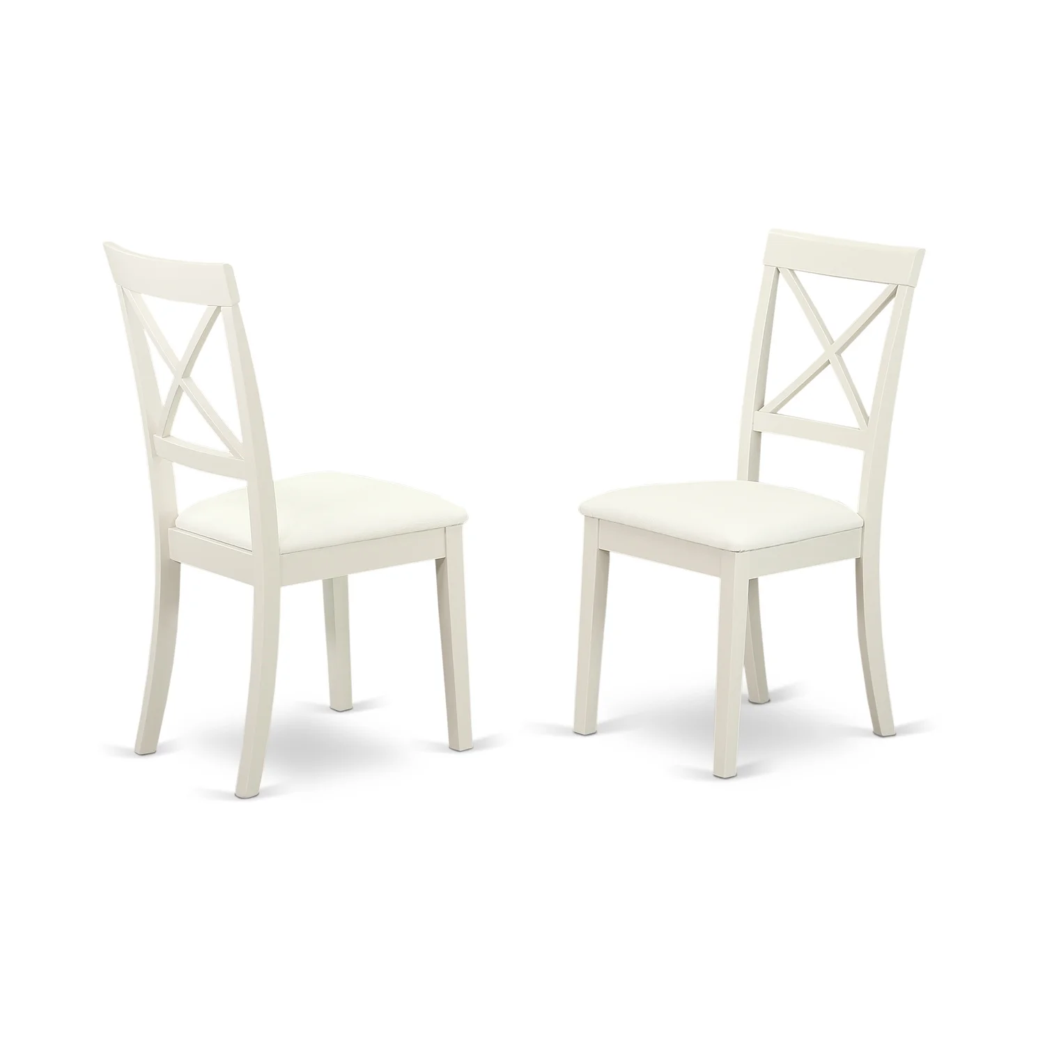 HomeStock Mountain Lodge 9-Pc Dining Set With 1 Kitchen Table And 8 Faux Leather Seat Chairs Finished In Linen White Color.