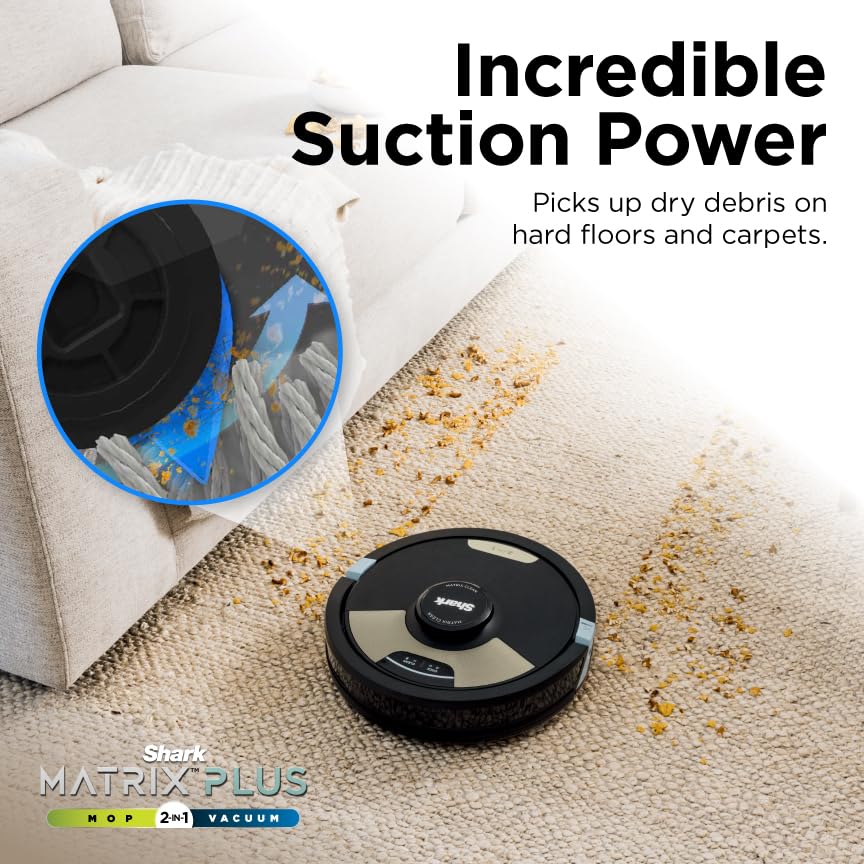 Shark AV752 ION Robot Vacuum, Tri-Brush System, Wifi Connected, 120 Min Runtime, Works with Alexa, Multi Surface Cleaning, White
