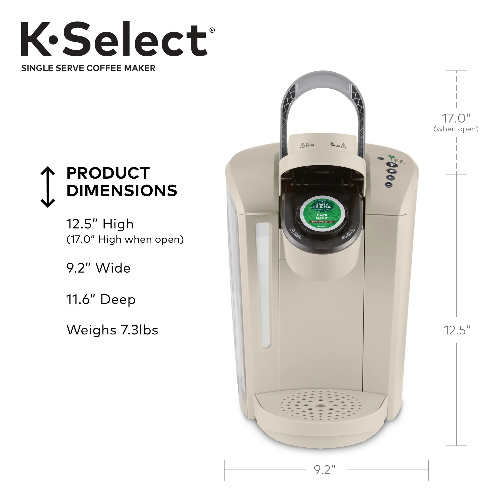 Keurig K-Select Single-Serve K-Cup Pod Coffee Maker, Matte White