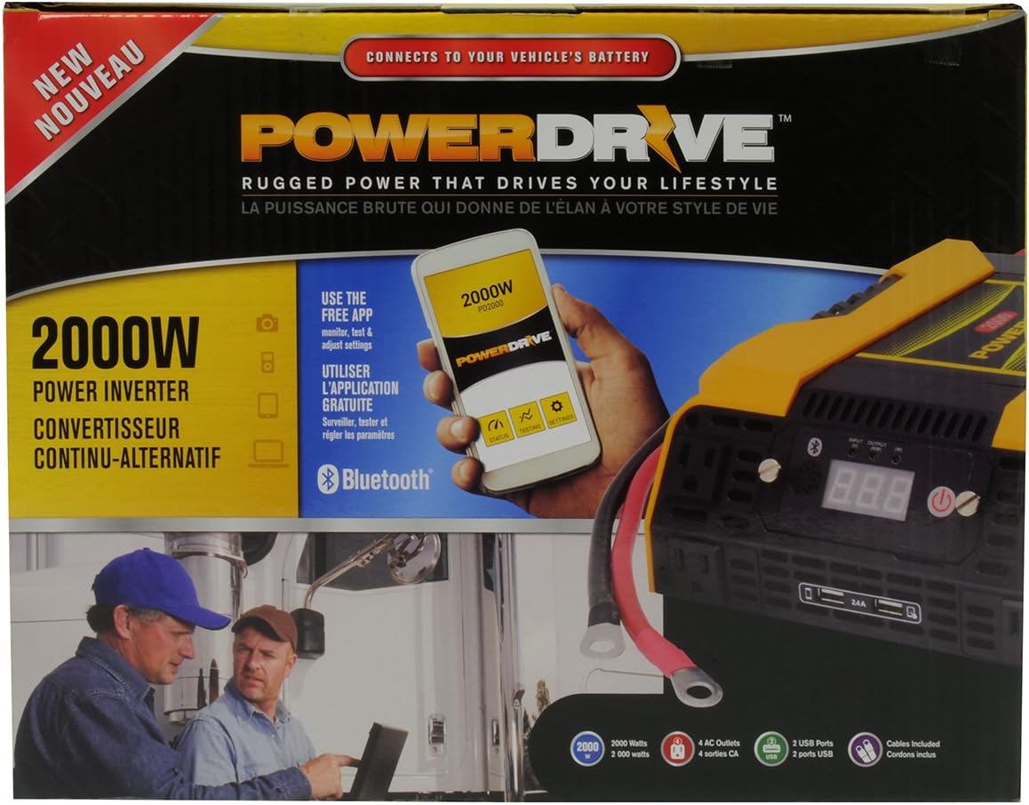 PowerDrive 2000 Watt Power Inverter, PD2000 with Bluetooth Wireless Tech