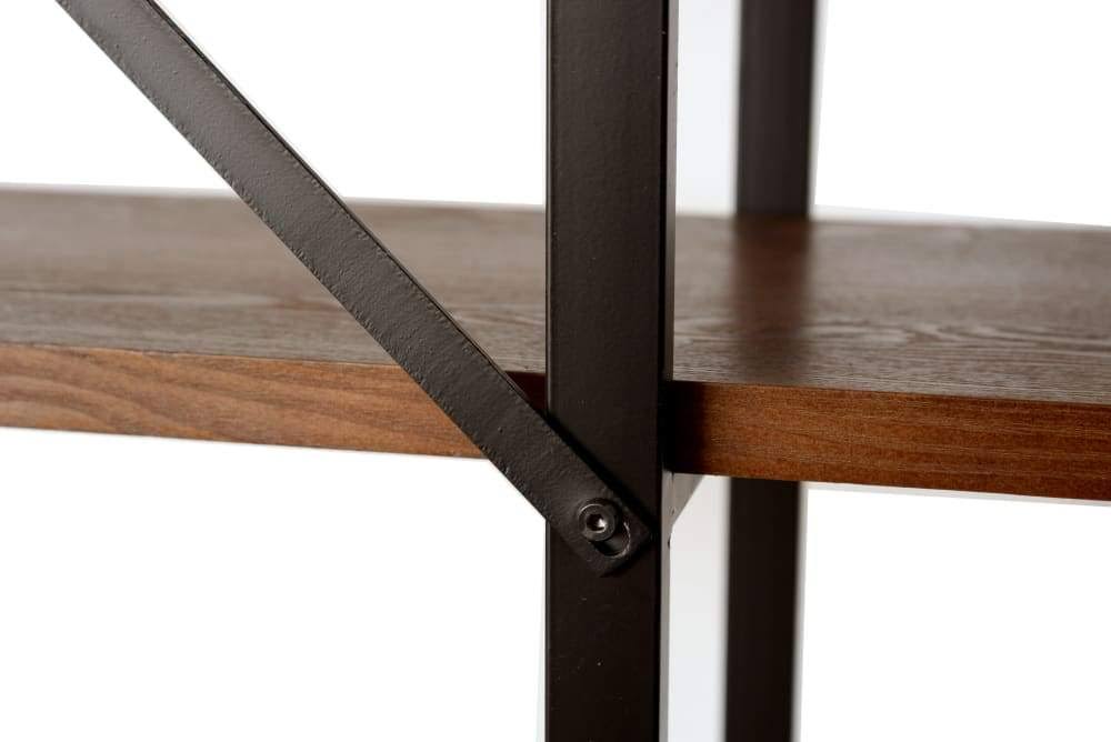 Rochester Walnut Etagere 5-Shelf Bookcase Brown | Metal