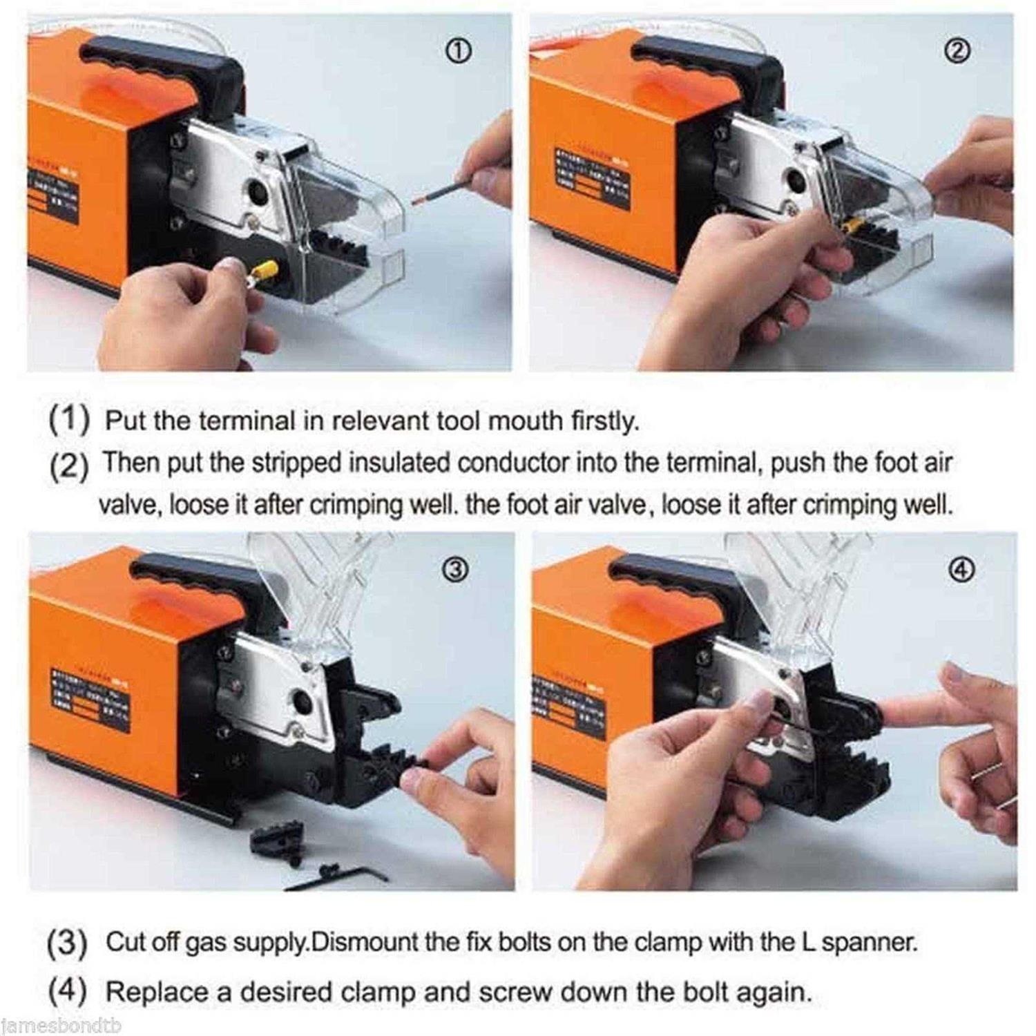 VEVOR Pneumatic Crimping Tool Am-10 Air Powered Wire Terminal Crimping Machine Crimping Up To 16mm2 - Shop Hardware Tools Online Store