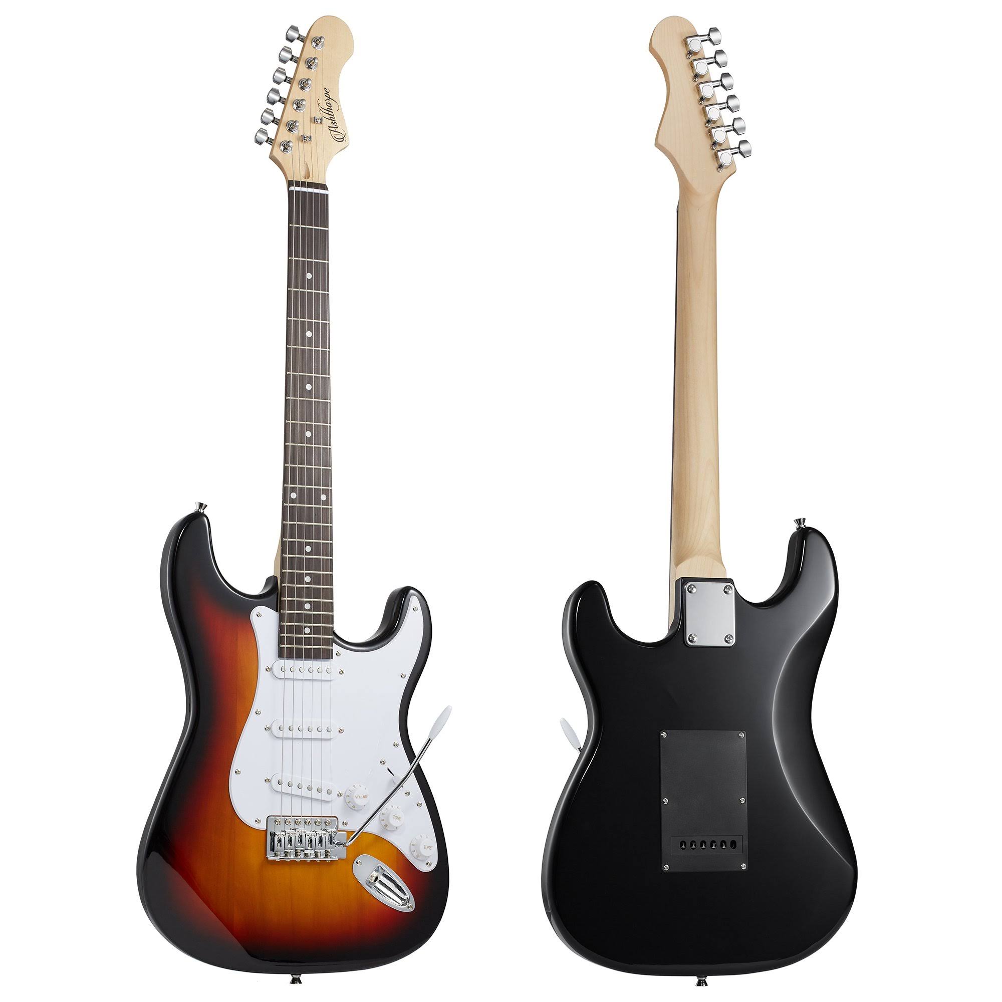 39-Inch Electric Guitar Bundle Sunburst-White