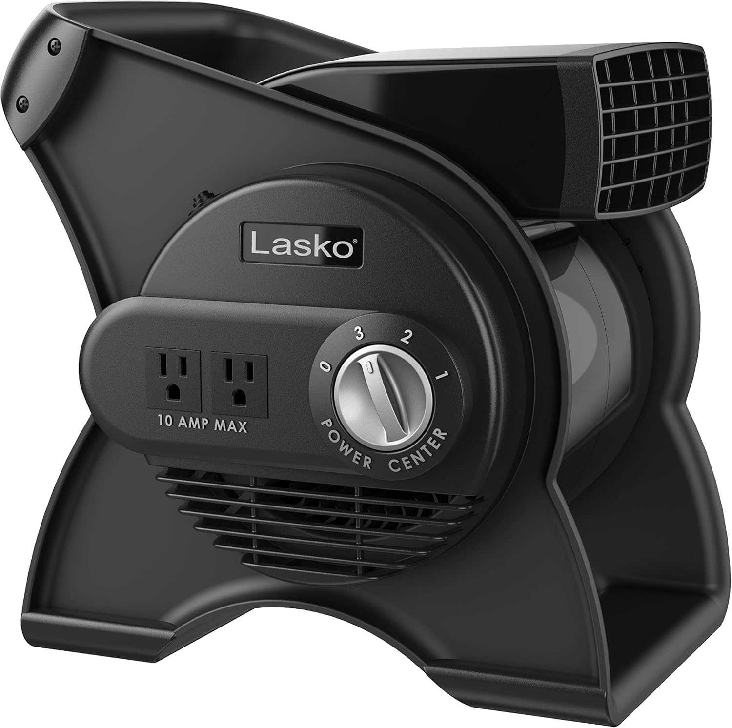 Lasko High Velocity Pivoting Blower Fans for Cooling, Ventilating and Drying, 2 AC Outlets, Circuit Breaker, 3 Speeds, Black