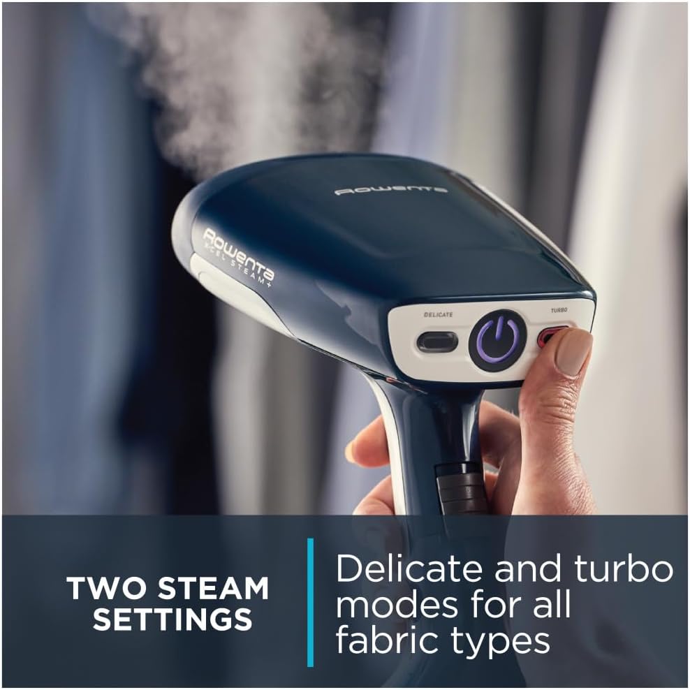 Rowenta Perfect Steam Pro Stainless Steel Soleplate Professional Steam Station & X-Cel Handheld Steamer for Clothes 25 Second Heatup, 6.7 Ounce Capacity, Cotton