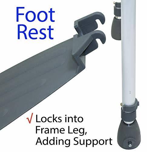 RMS Toilet Safety Frame u0026 Rail - Folding u0026 Portable Bathroom Safety Handrail Grab Bar - Adjustable Height (White)