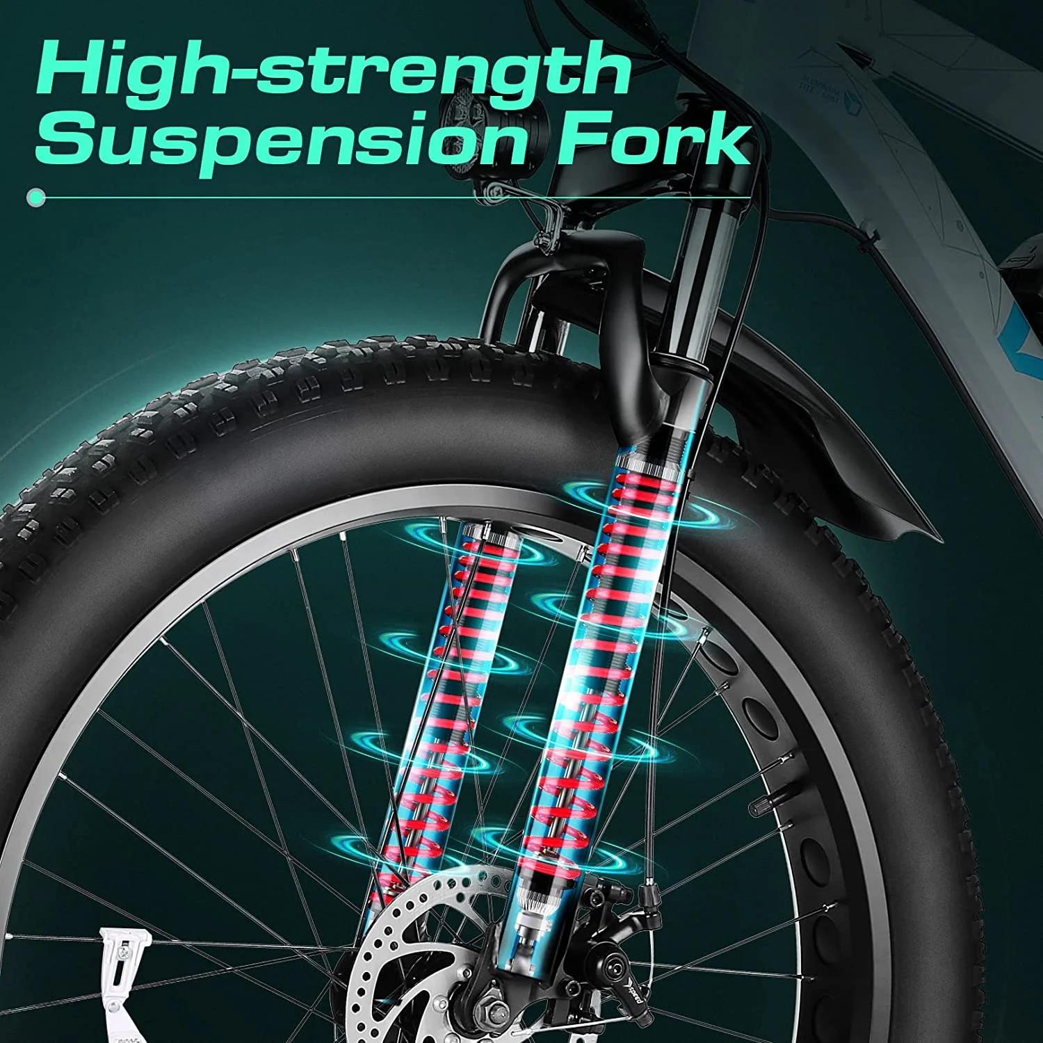 Vivi Electric Bike 26 x 4.0 Fat Tire Electric Bike 500W All Terrain Electric Bike 50 Miles Long Range Electric Mountain Bike Beach Bike Snow Bike