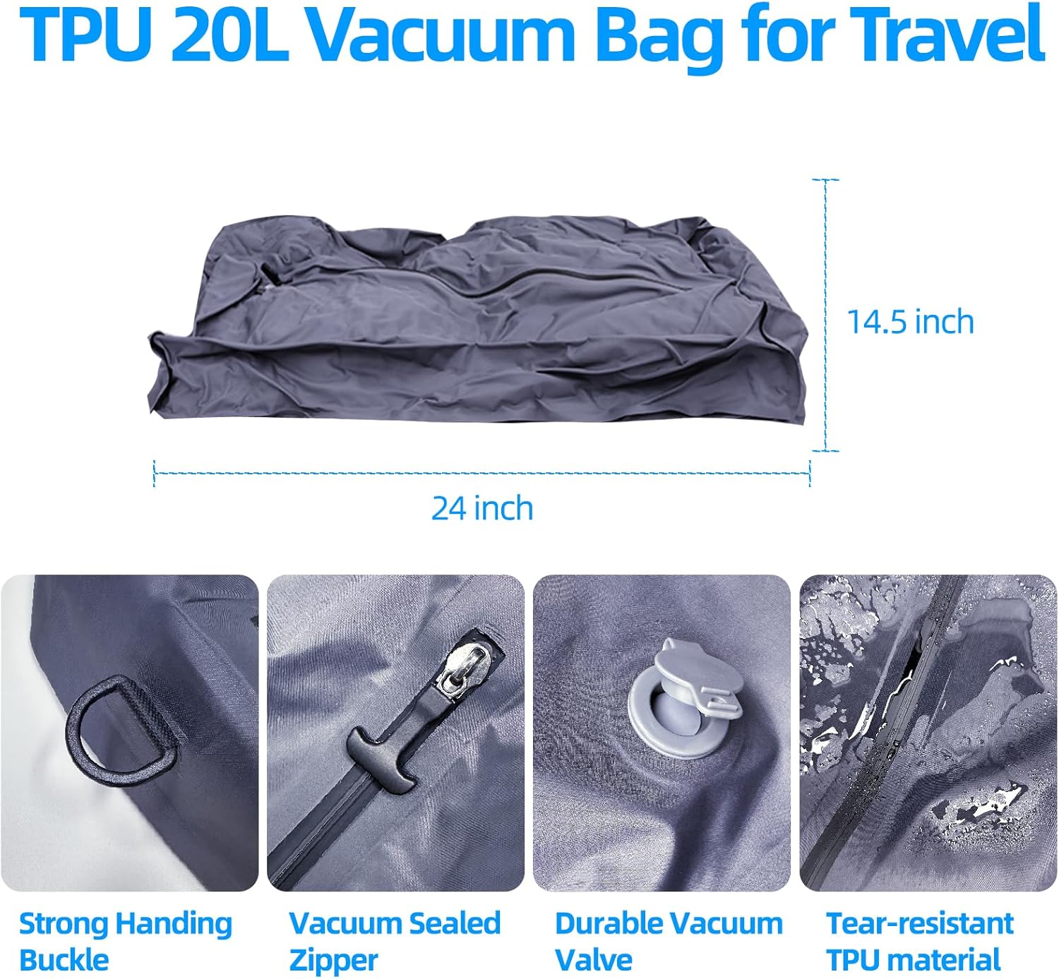 60L Airback Backpack, Vacuum Bags & Travel Backpack Expandable Flight Approved Carry on Backpack Luggage Organizer Space Saver