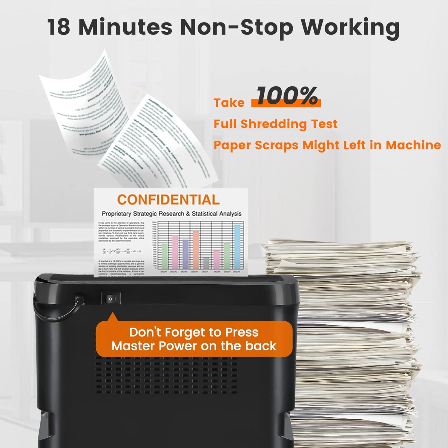 Paper Shredder for Home Use Heavy Duty with US Patented Blade,VidaTeco 18-Sheet Micro Cut Shredder,Shred CD/Card with 7.9-Gal Extra Large Bin Hold 800 Sheets,Paper Shredder with Auto Jam Proof(ETL)