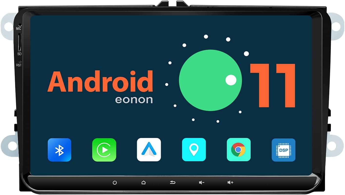 Eonon Android 11 Car Stereo, CarPlay & Android Auto Car Stereo Receiver, 9 Inch Double Din Car Radio Applicable to Volkswagen/SEAT/Skoda, Built-in DSP/IPS Display, Support Custom UI/Bluetooth 5.0-R53