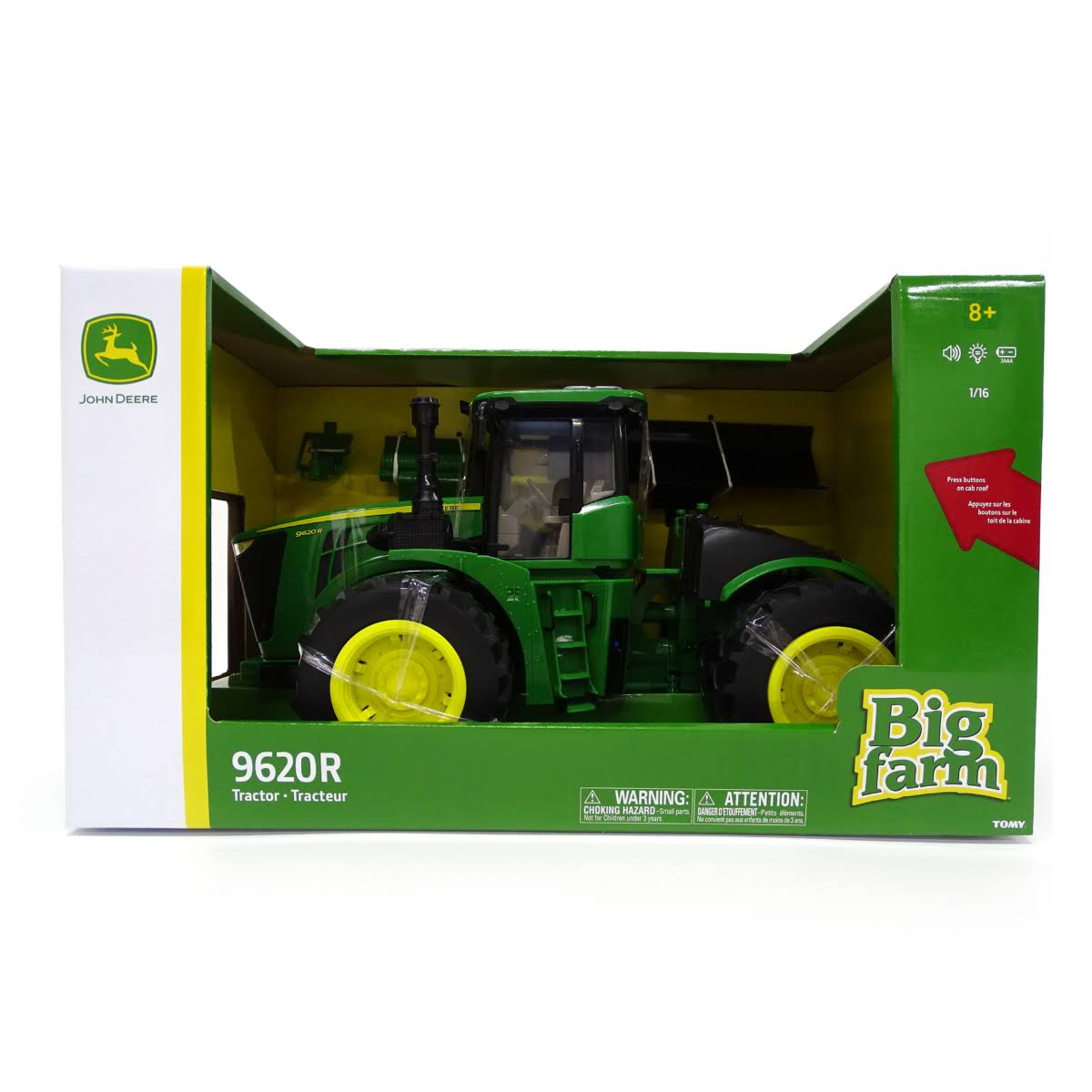 Big Farm Lights u0026 Sounds John Deere 1:16 Scale 9620R 4WD Tractor Toy
