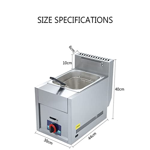Commercial Gas Deep Fryer, LPG Propane Outdoor Cooker with Basket & Lid Adjustable Firepower,Countertop Fryer For Frying French Fries, Onion Rings, Chicken