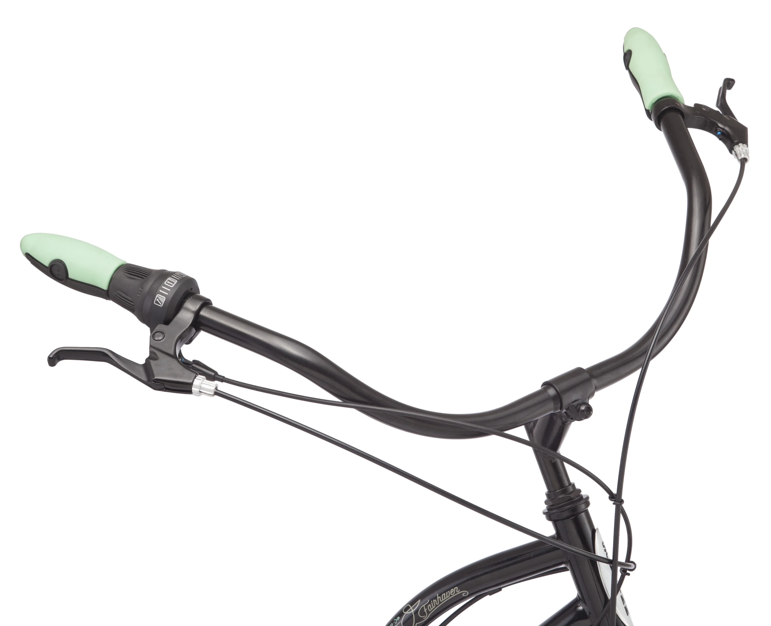 Schwinn Fairhaven Cruiser Bike, 26-inch wheels, 7 speeds, womens frame, Black / Green
