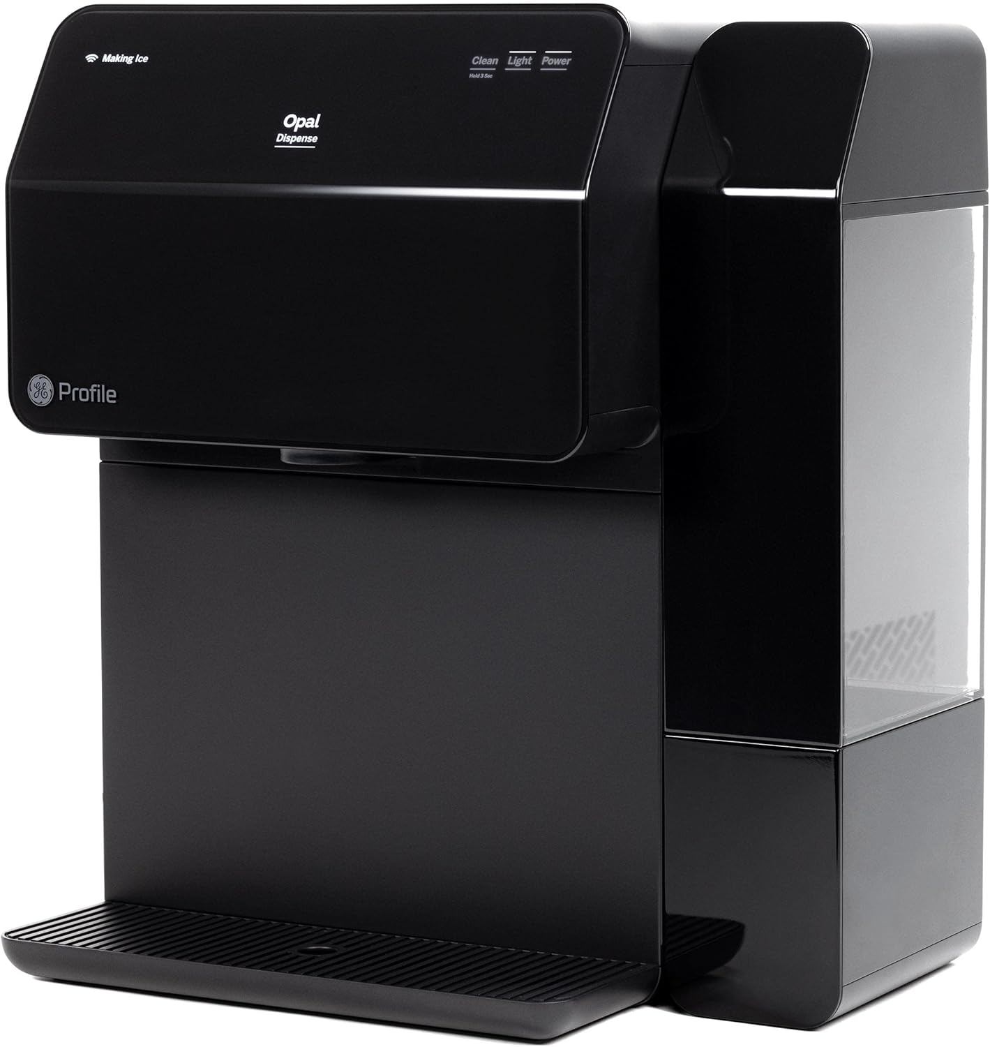 GE Profile Opal Ice Dispenser | Countertop Nugget Ice Maker with Ice Dispenser & 1-Gallon Side Tank | Ice Machine with WiFi Connectivity | Smart Home Kitchen Essentials | Satin Black