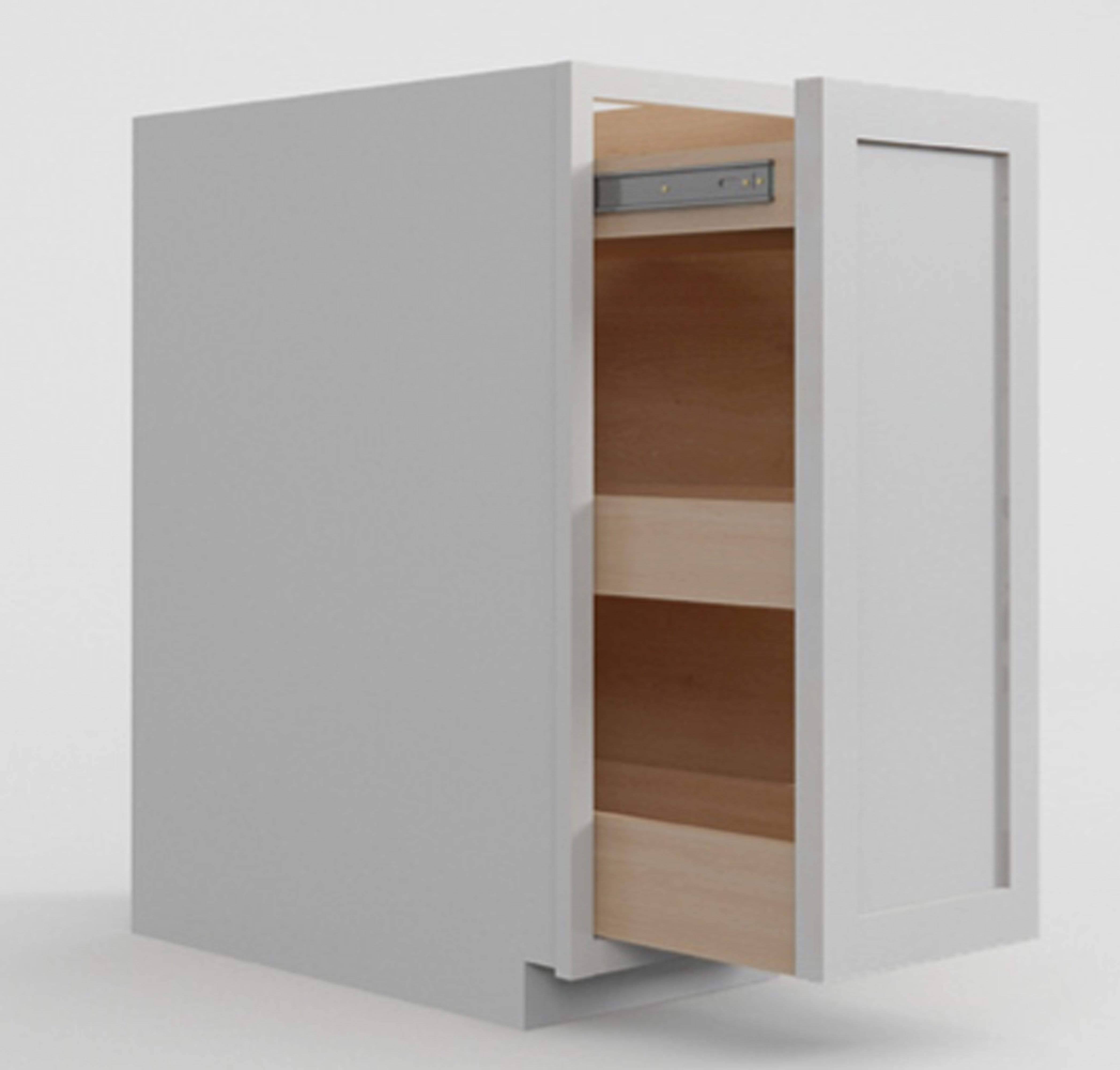 RTA Wholesalers 9 inch Wide Spice Rack Pull Out Base Kitchen Cabinet Snow White Inset Shaker - No Soft Close - Unassembled