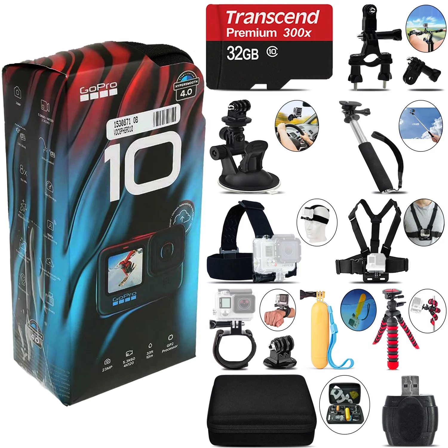 GoPro HERO10 Black 4K30 Ultra HD, 23MP, Wi-Fi Waterproof Action Camera -32GB Kit - Curated Treasures Market