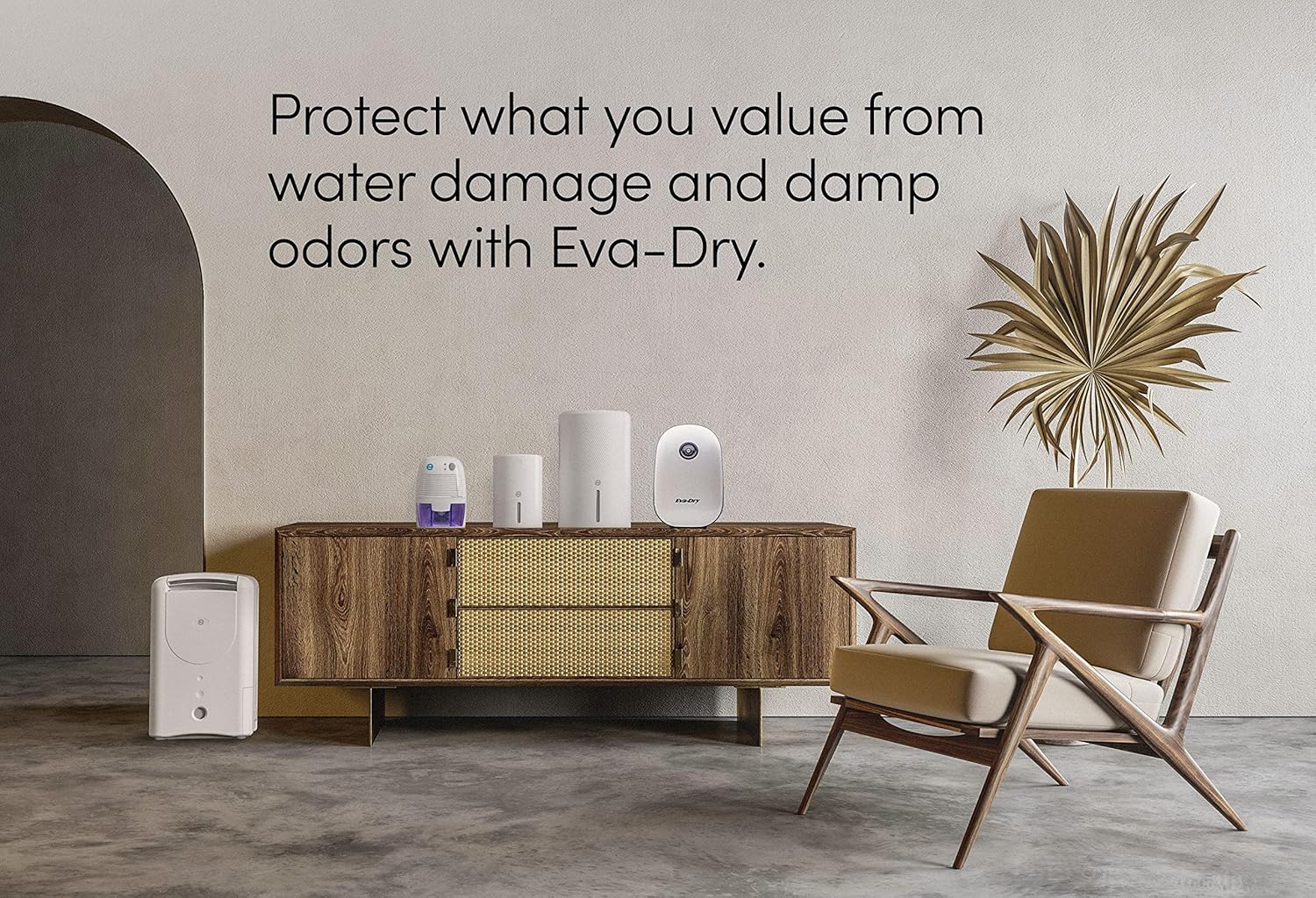 Eva-Dry Dehumidifier for Home - Quiet, Ideal for Small & Medium Spaces Up to 2,500 cu. ft. (278 sq. ft.) - Perfect for RVs, Bathrooms, Laundry Rooms, Campers, Bedrooms, and More