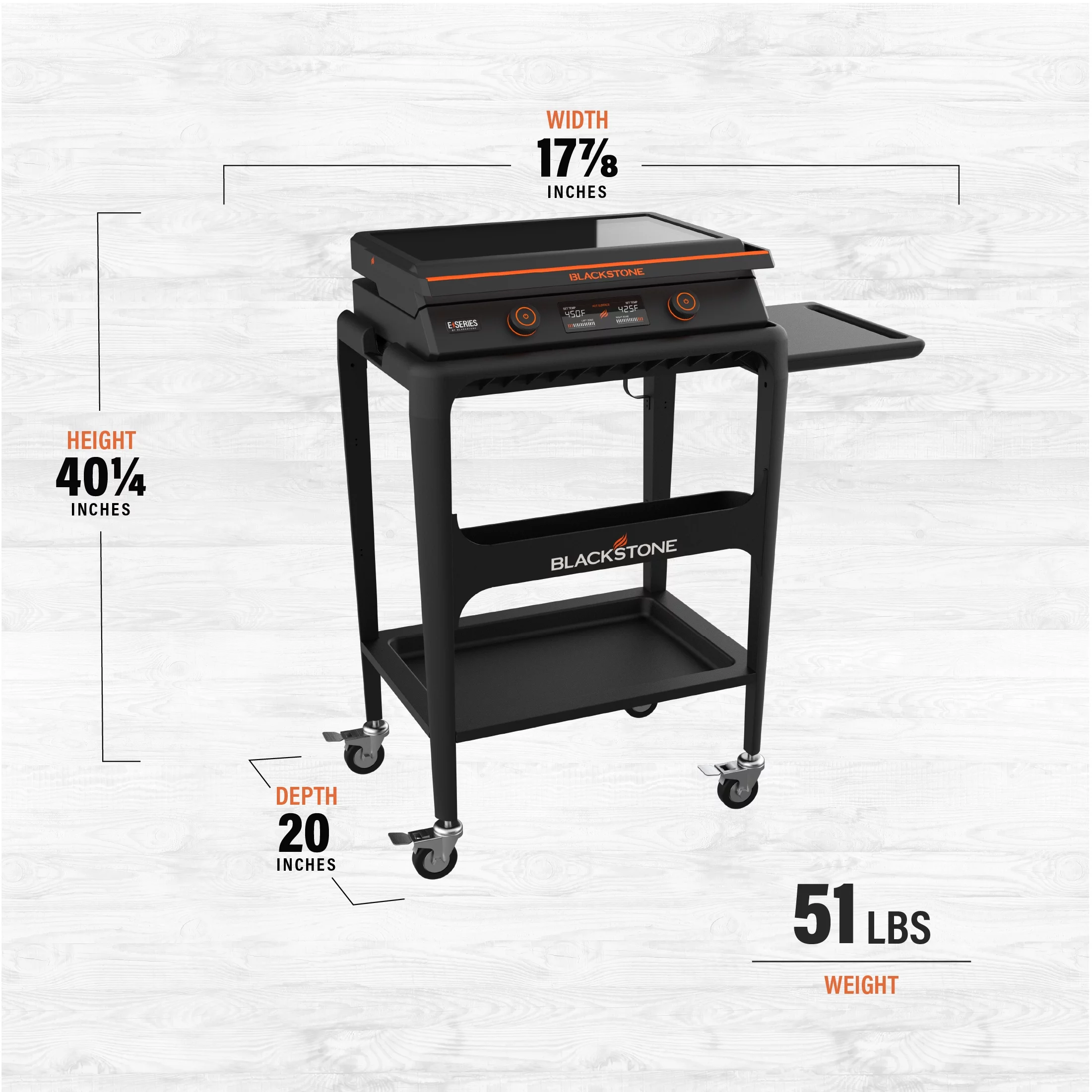 Blackstone E-Series 2-Burner 22 Electric Tabletop Griddle with Prep Cart