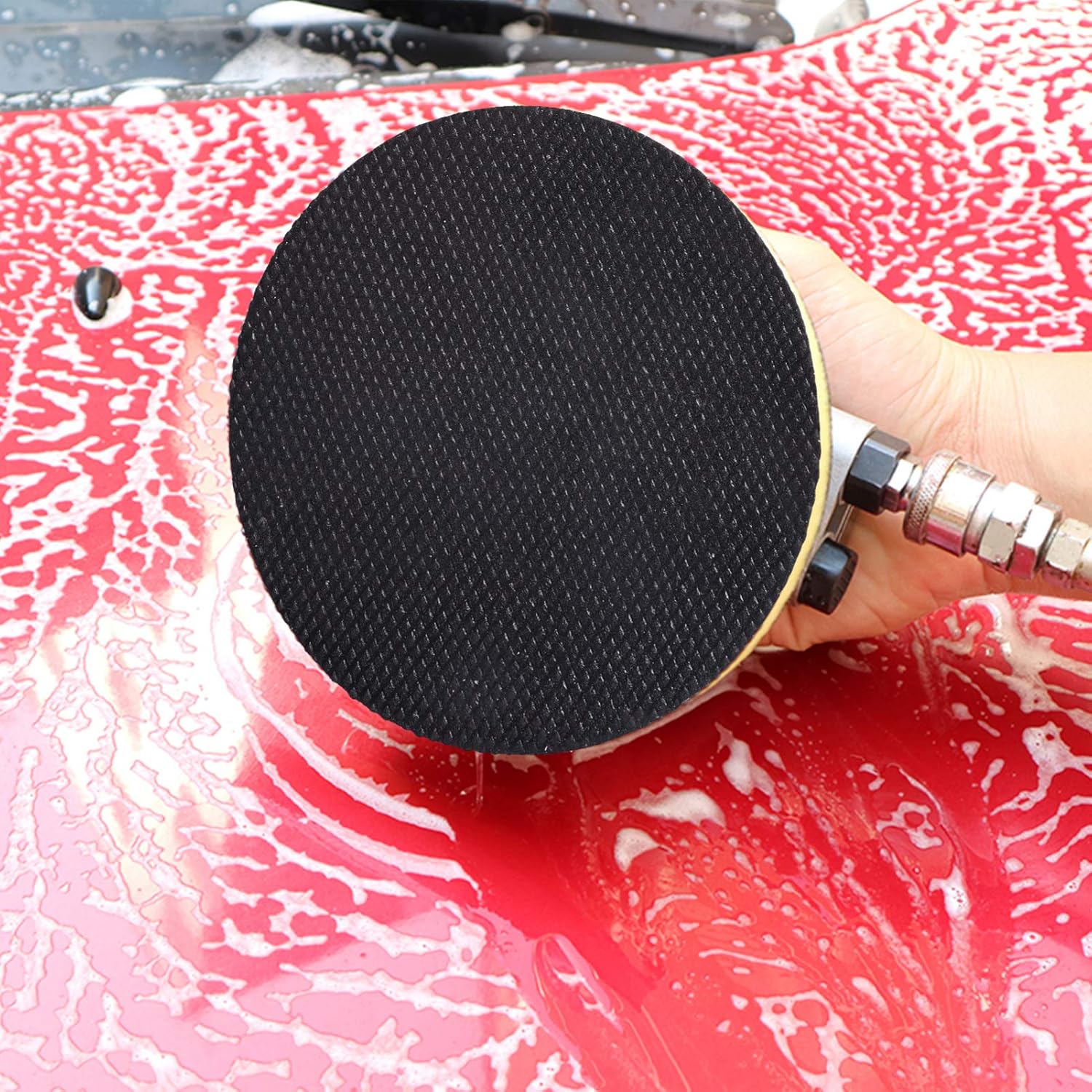 VOSAREA 6" Clay Pad for Polisher,DA Polisher Pad,Pneumatic Clay Bar Pad for Polisher Clay Disc Foam Pad or Car Detailing Novel Detailing Tool Detailing Kit (Black)