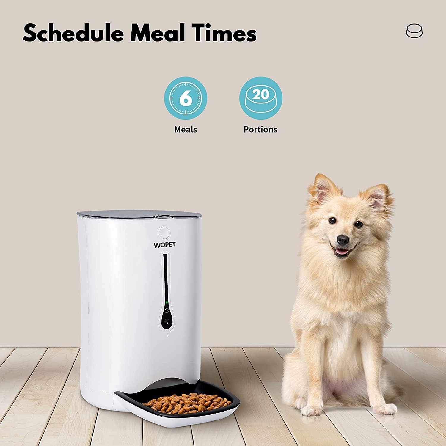 WOPET Automatic Cat Feeder with Camera,7L App Control Smart Feeder Cat Dog Food Dispenser,6-Meal Auto Pet Feeder with Timer Programmable,HD Camera for Voice and Video Recording