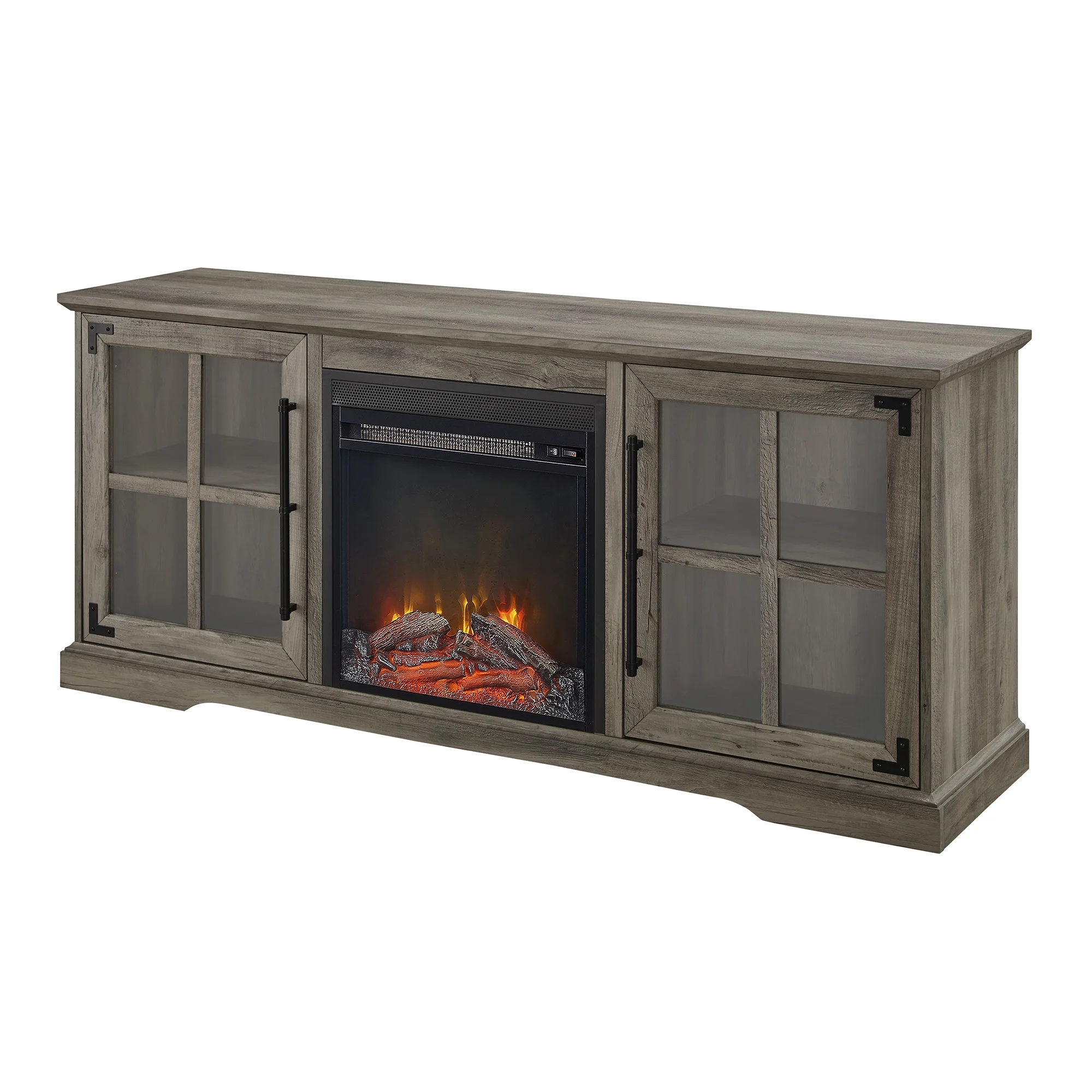 River Street Designs Bristol Gray Wash Fireplace TV Stand