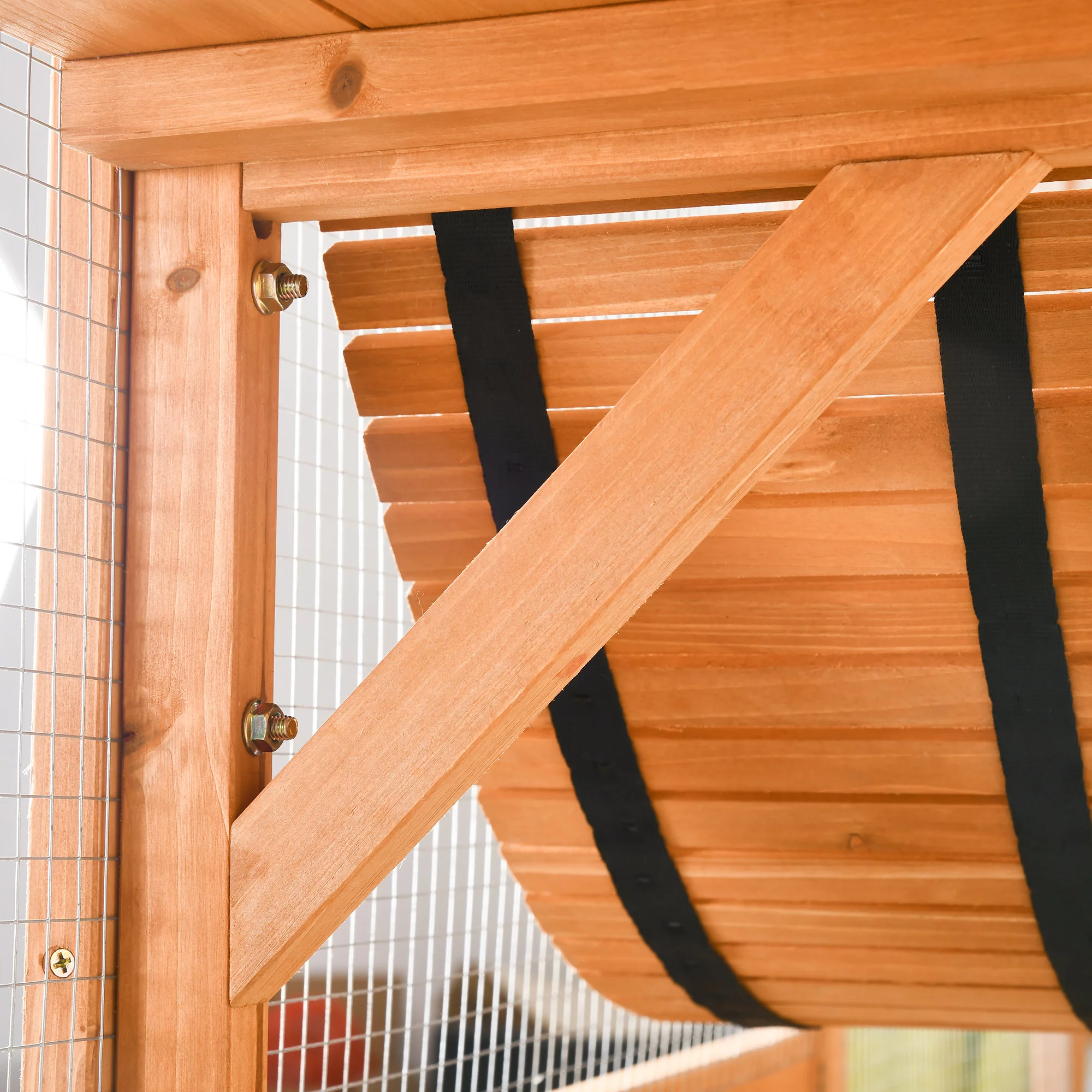 PawHut Catio Playground Outdoor Cat Enclosure Wooden Cat House Shelter
