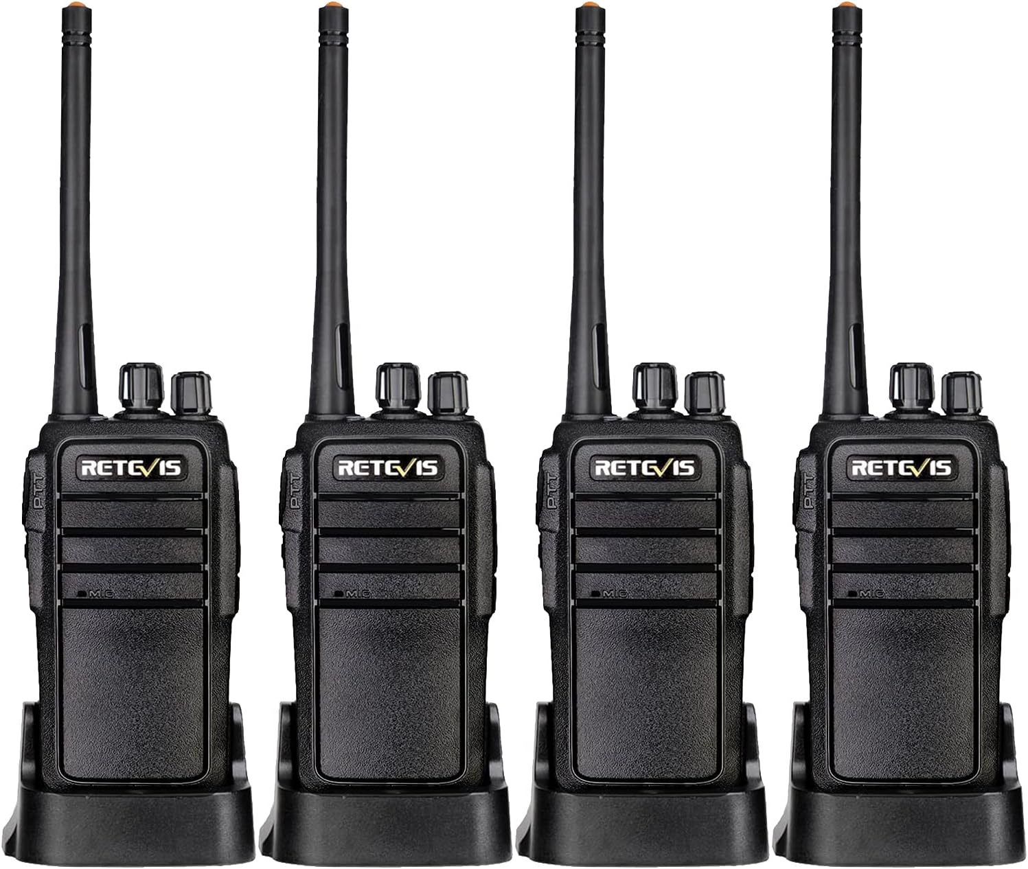 Case of 4,Retevis RT21 Walkie Talkies Adults Rechargeable, Two Way Radios Long Range,16 Channels VOX Hands Free Emergency 2-Way Radio for Family and Small Organization Business Pack of 2