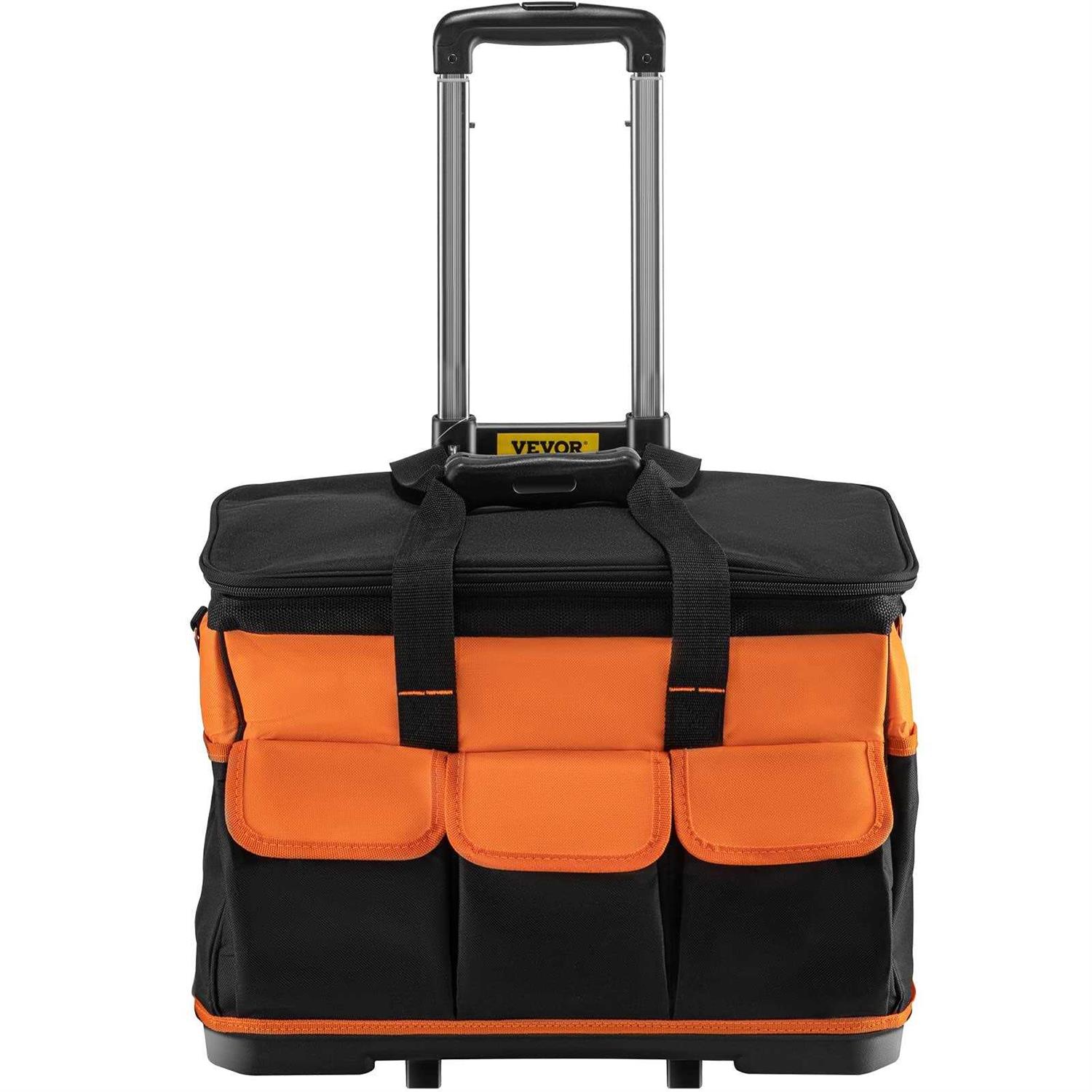 VEVOR Rolling Tool Bag 20-inch 17 Pockets Bag with Two 2.56in Wheels - Shop Hardware Tools Online Store
