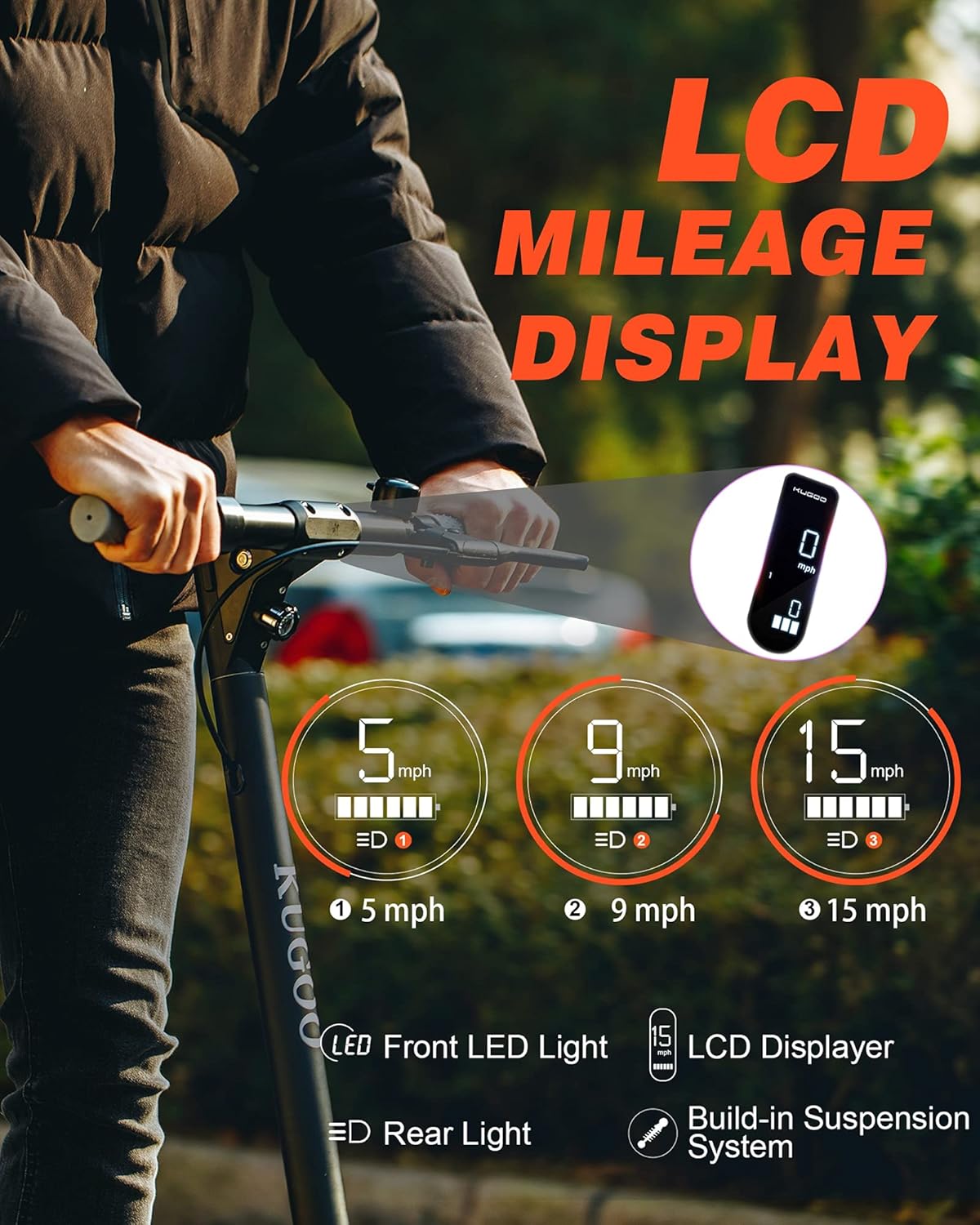 Kugoo Electric Scooter for Adults 350 W Motor, Adult Scooter Electric 300 Lbs, E Scooter for Adults Teens, 19 Mph scooter for adults electric, Fast Folding, 8.5" Tires, Dual Suspension & Brake, M2 Pro