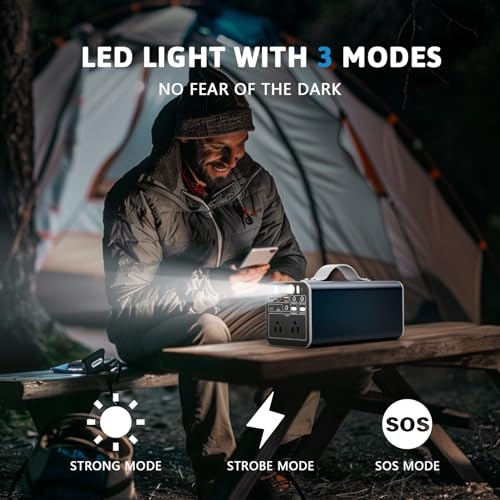 Powdeom Portable Power Station with AC Outlet for Camping, Outdoors, Off-Grid Life