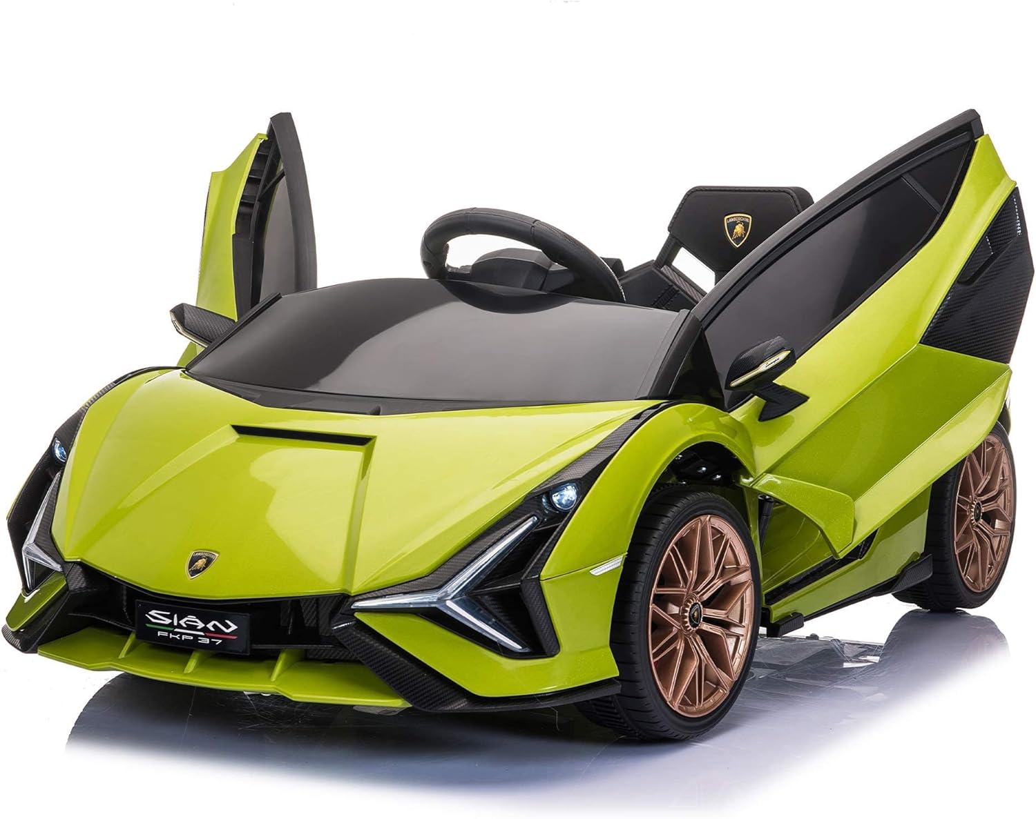 TOBBI 12V Electric Ride On Car for Kids, Licensed Lamborghini Sian Battery Powered Motorized Vehicles w/ Parent Remote Control, LED Lights Horn, Red