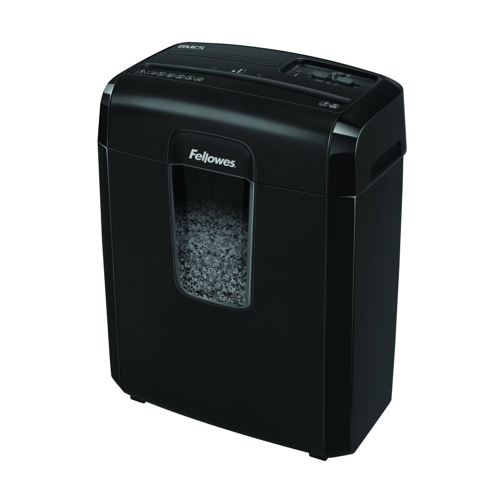 Fellowes Powershred 8mc5 8-Sheet Micro-Cut Paper Shredder, Black - Megean
