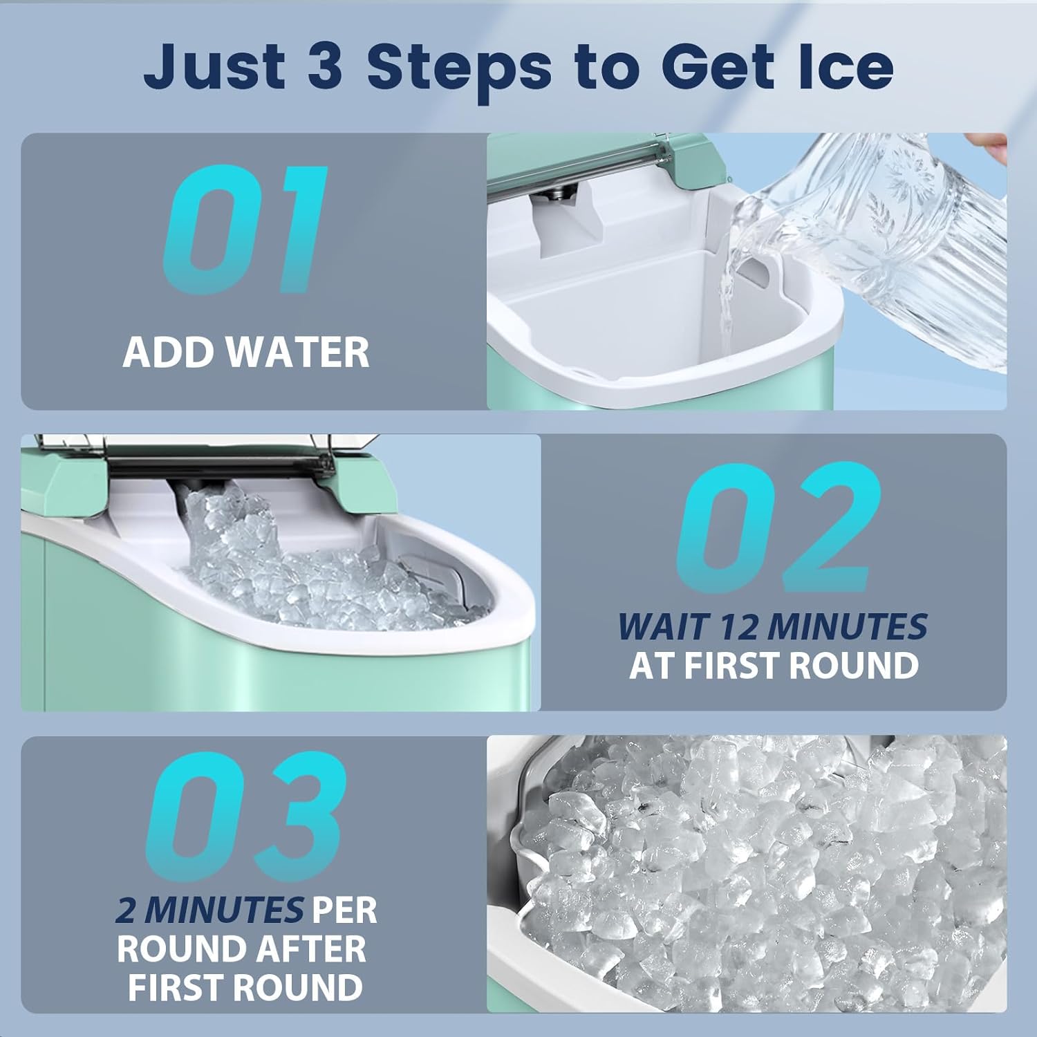 Nugget Ice Maker Countertop, Pebble Ice Maker with Soft Chewable Pellet Ice, 33Lbs/Day, Self-Cleaning, One-Click Operation, Portable Nugget Ice Machine for Home Office Kitchen Bar Party - Curated Treasures Market