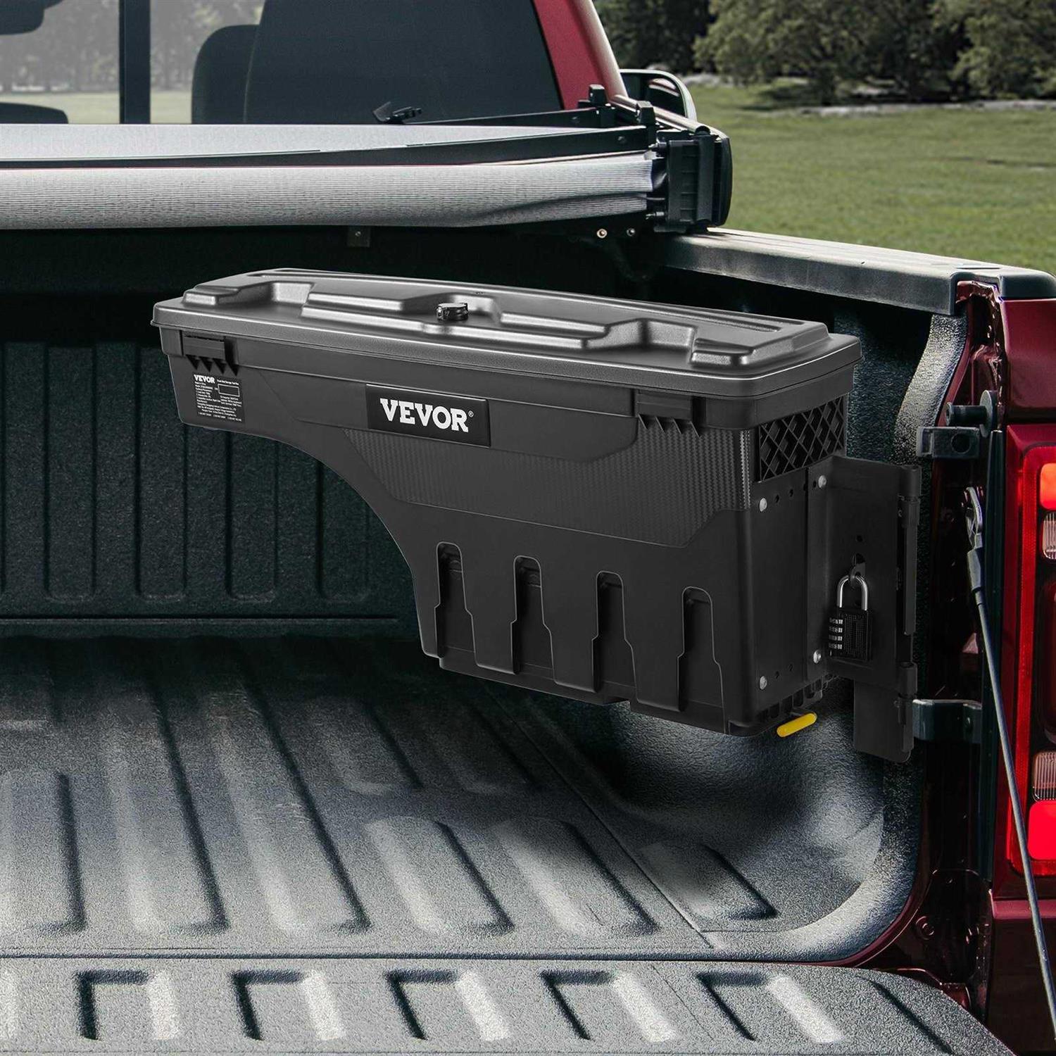 VEVOR Truck Bed Storage Box Lockable Lid Waterproof ABS Wheel Well Tool Box 6.6 Gal/20 L - Shop Hardware Tools Online Store