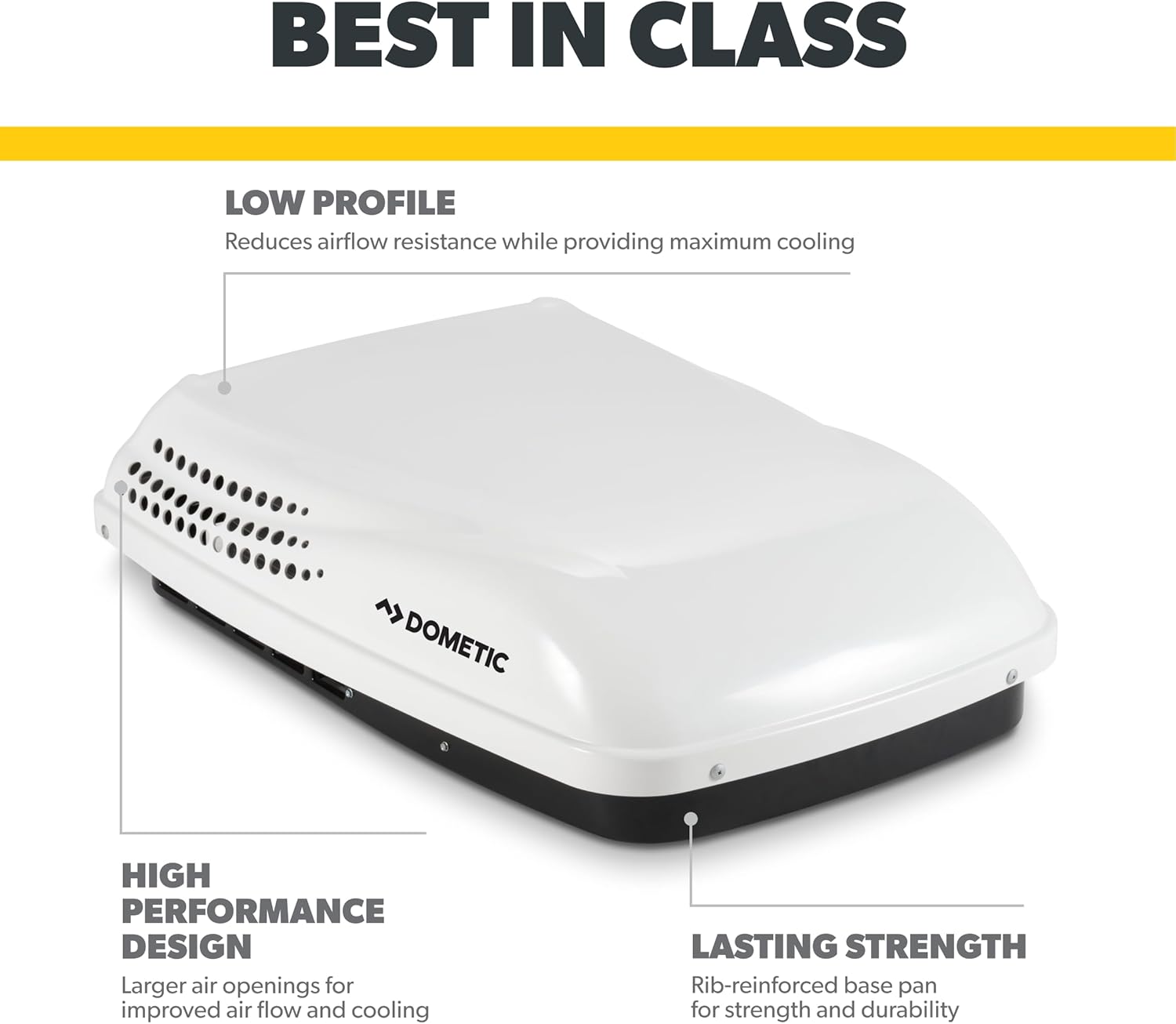 Dometic Penguin II Low Profile Rooftop Air Conditioner| Multi-Zone CCC II Control Board | 15K BTU with Heat Pump Polar White Air Conditioner for RVs, Trailers, and Campers